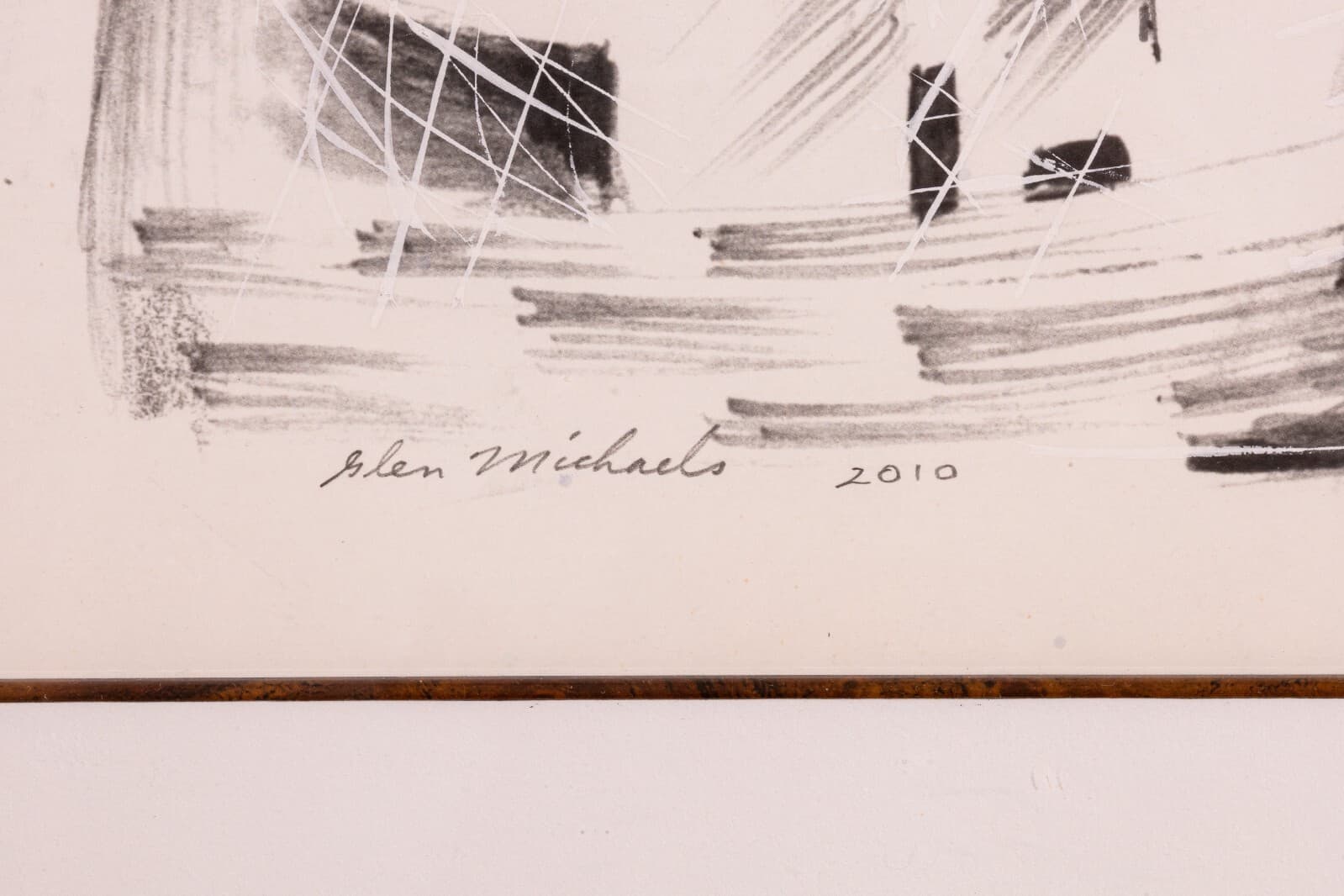 Glen Michaels Signed Bricktown People Mover Station Pen & Oil Drawing on Paper - Thumbnail 9