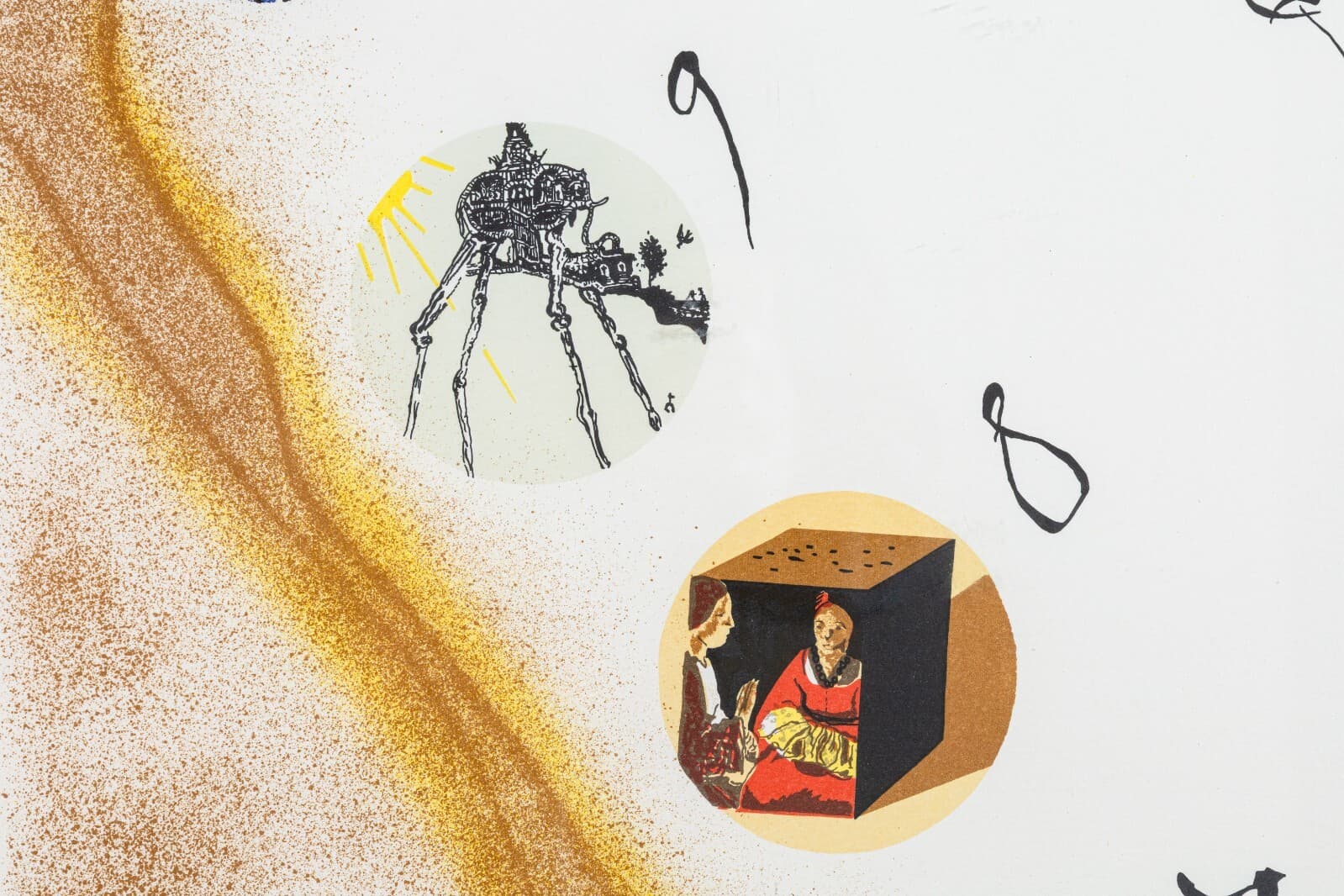 Modern Surrealism Lithograph In the Style of Salvador Dali Time & Space Unframed - Thumbnail 5