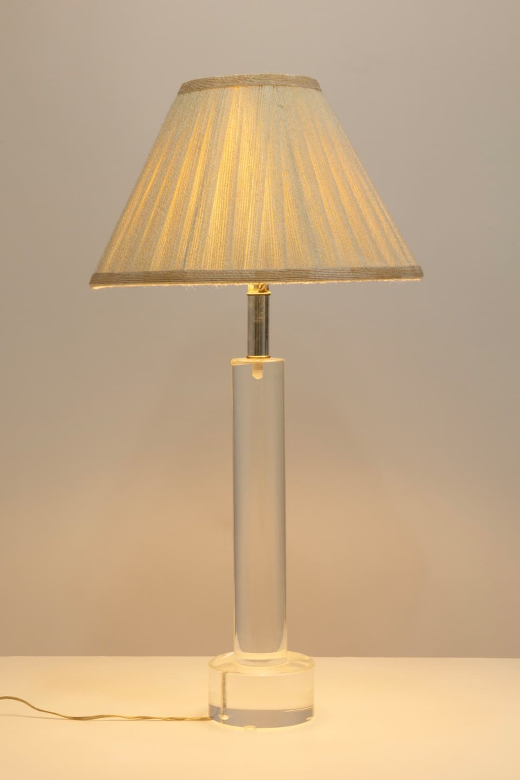 Chunky Lucite Tubular Column Table Lamp By Design Classics - Thumbnail 2