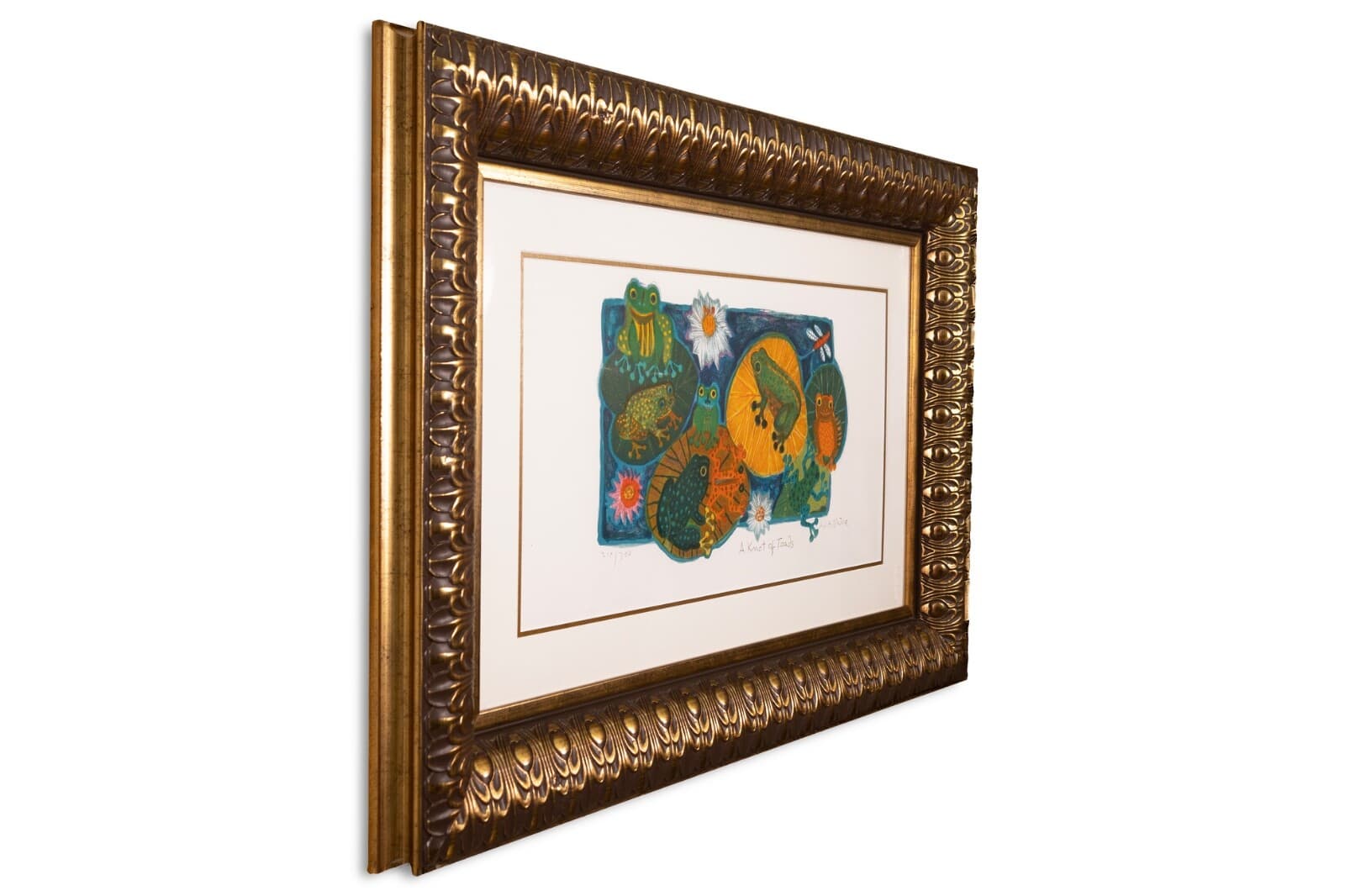 Judith Bledsoe A Knot Of Toads Signed Modernist Lithograph 215/300 Framed - Thumbnail 2