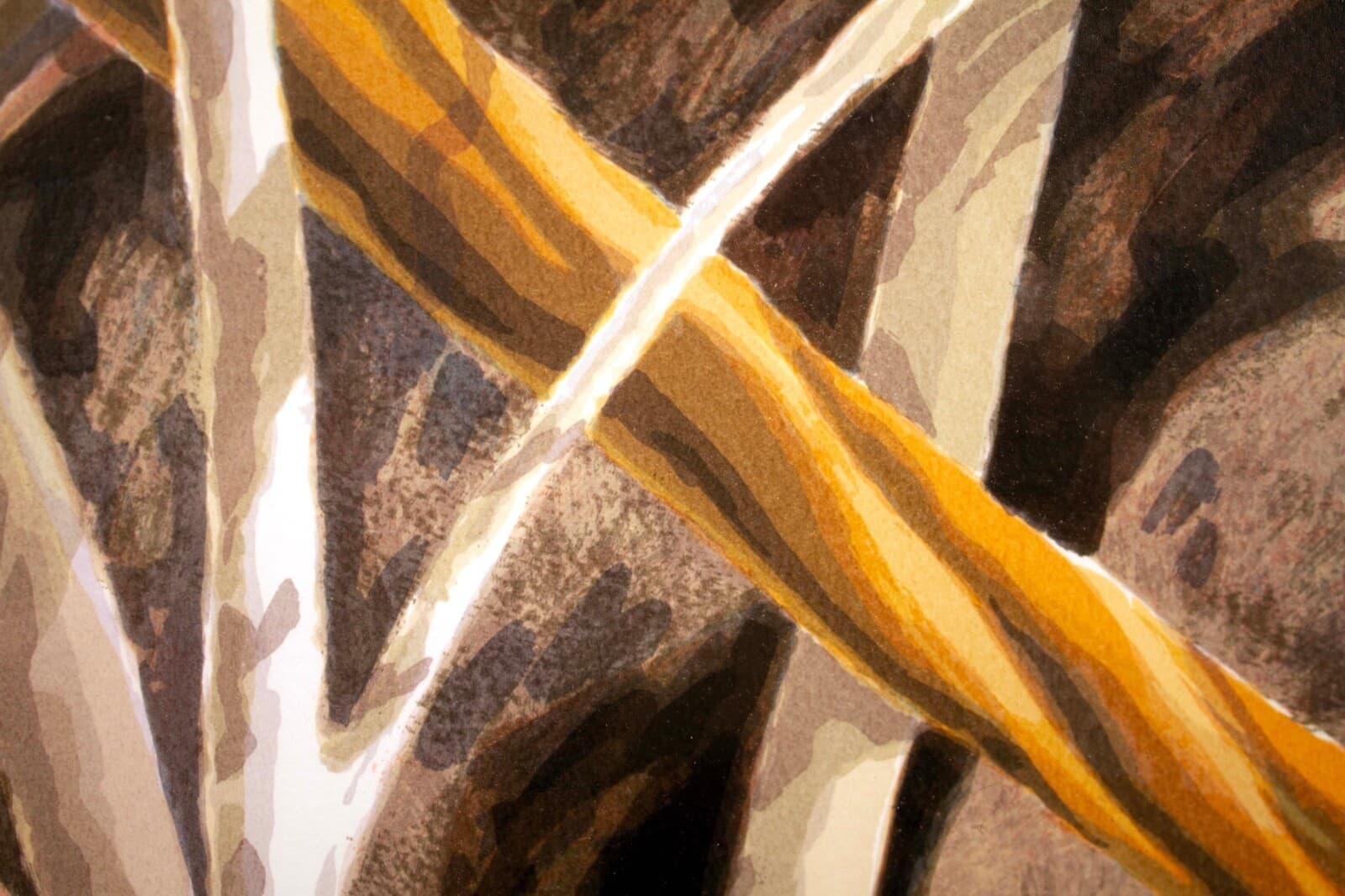 Catherine Kernan Sticks #2 Signed Contemporary Abstract Screenprint 15/61 Framed - Thumbnail 4