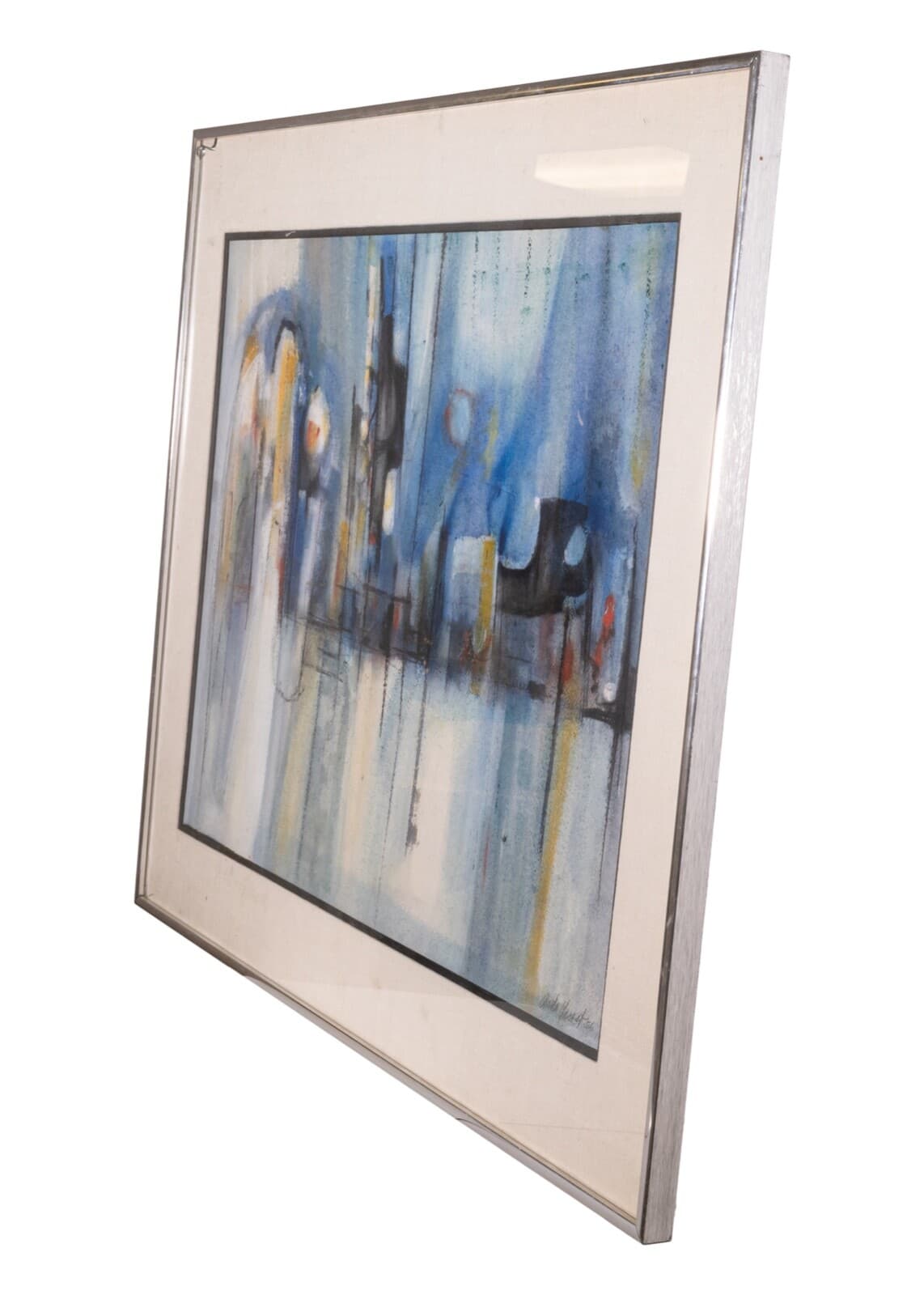 Mid Century Modern Skyline Cityscape Abstract Expressionism Oil Painting - Thumbnail 3