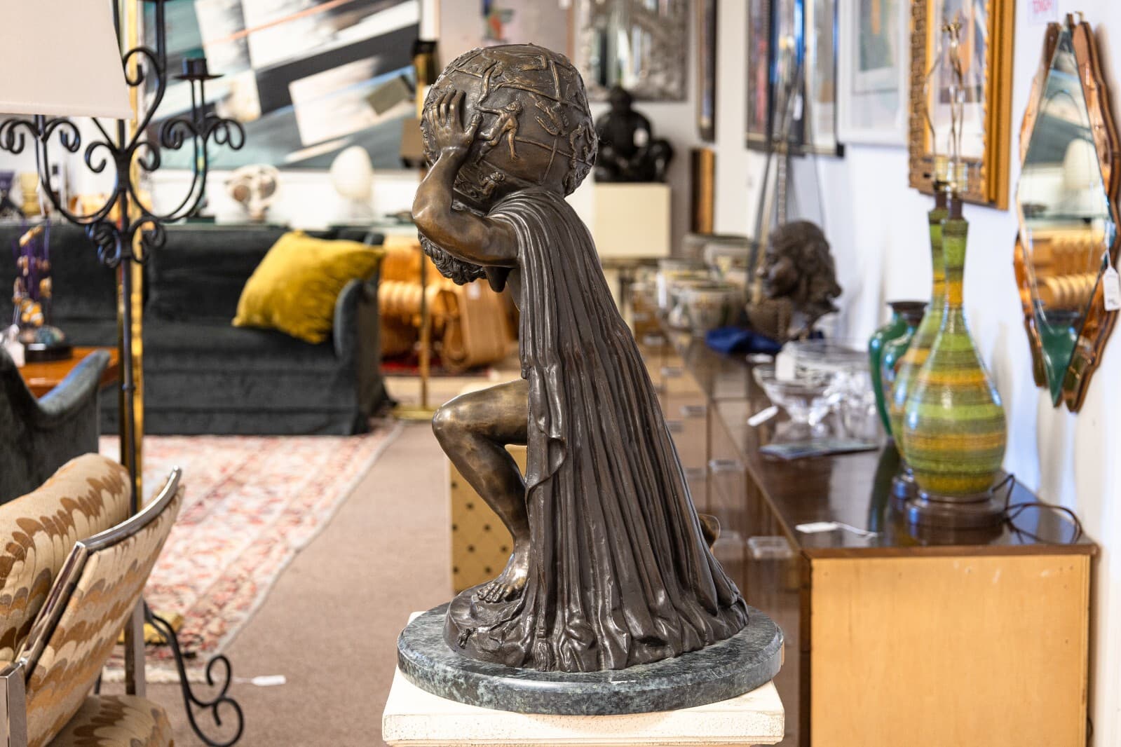 Claude Michel Clodion After Altlas Bronze Figurative Sculpture 1890s - Thumbnail 2