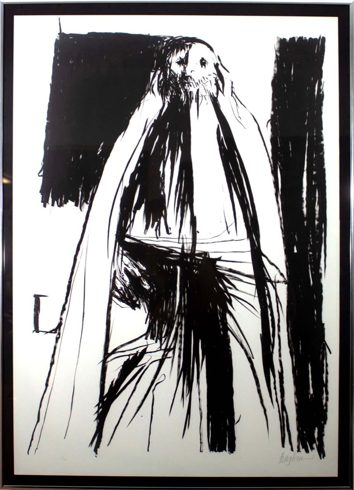 Leonard Baskin The Patriarch Signed Modern Lithograph on Paper 87/160 Framed '71 - Thumbnail 2