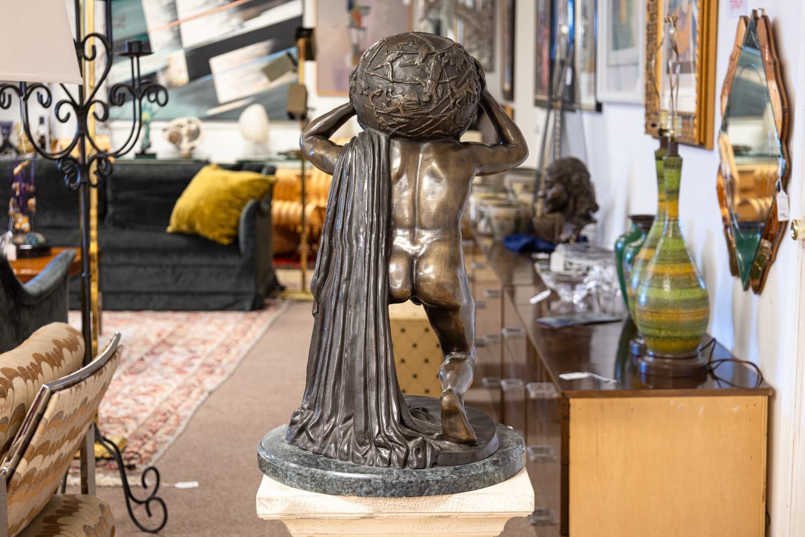 Claude Michel Clodion After Altlas Bronze Figurative Sculpture 1890s - Thumbnail 3