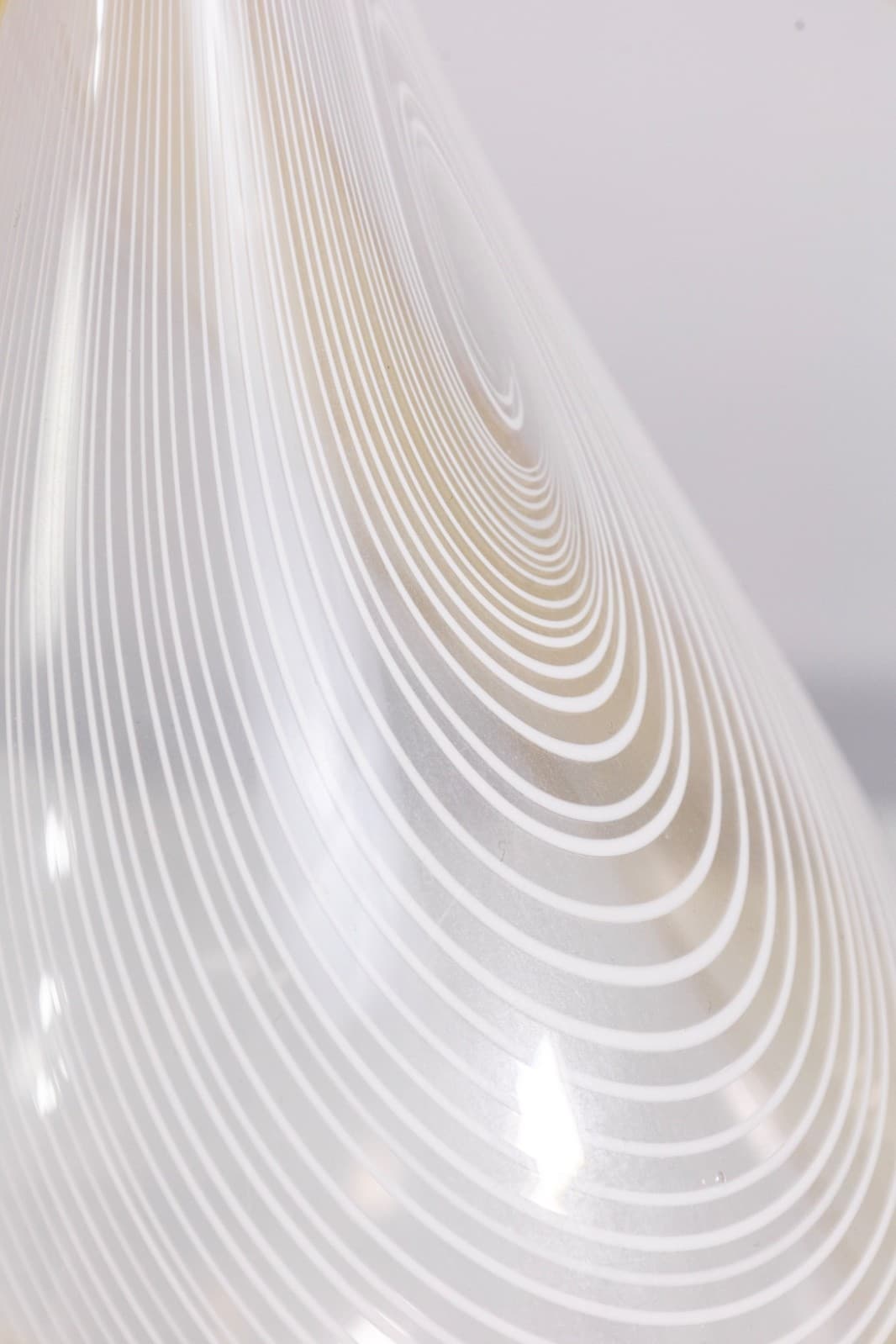 Jeff Mack - Untitled (Yellow Swirl), 2000s Signed Handblown Clear Glass Vessel - Thumbnail 4