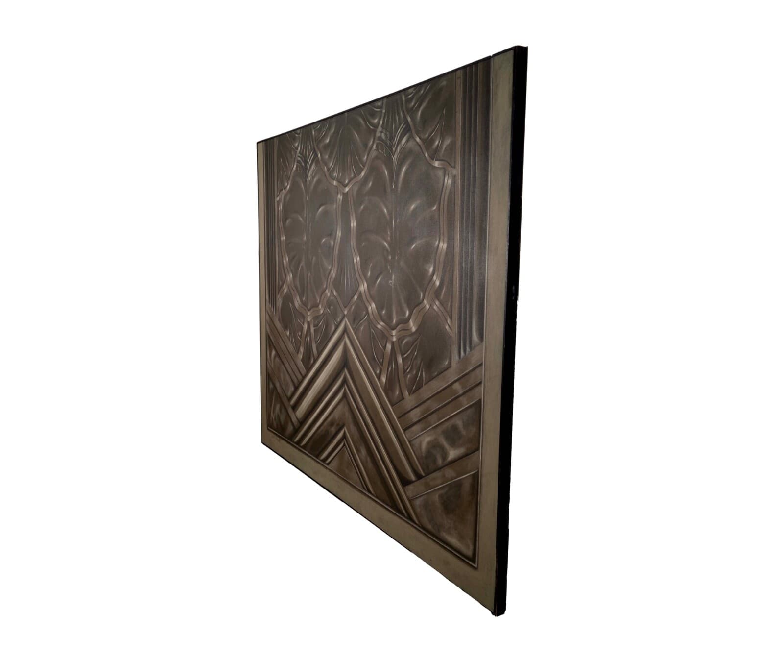 Dan Poole Deco Panel Signed 1984 Acrylic Contemporary Painting on Canvas Framed - Thumbnail 4