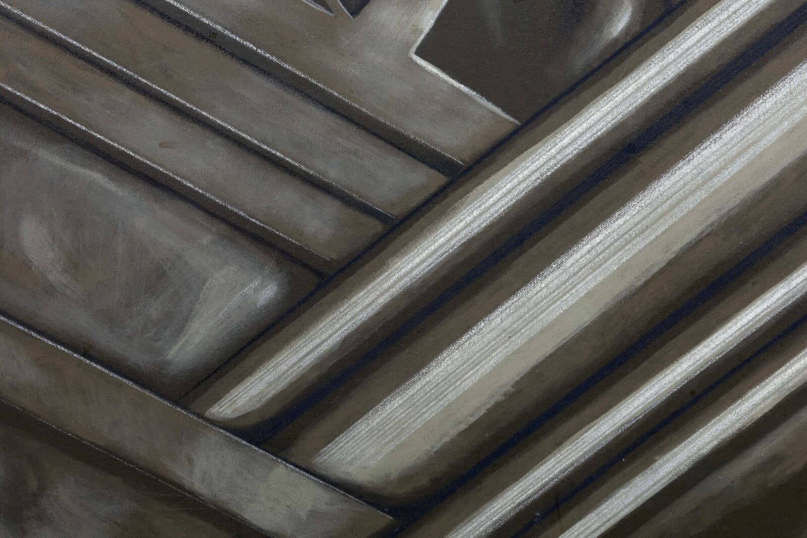 Dan Poole Deco Panel Signed 1984 Acrylic Contemporary Painting on Canvas Framed - Thumbnail 6
