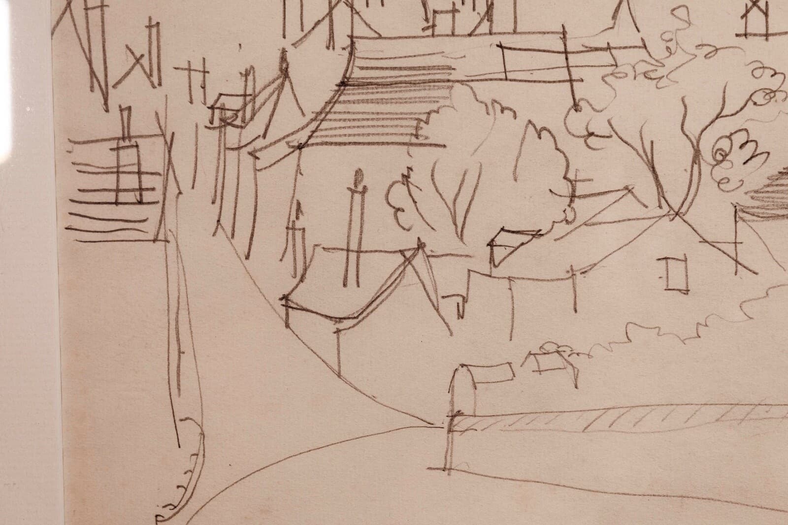 Jean Dufy Signed Untitled Neighborhood Drawing Graphite on Paper - Thumbnail 5