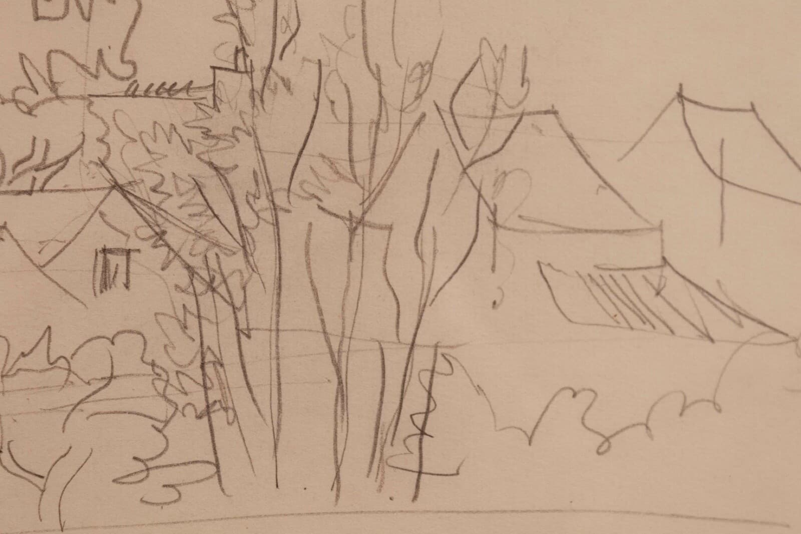 Jean Dufy Signed Untitled Neighborhood Drawing Graphite on Paper - Thumbnail 8