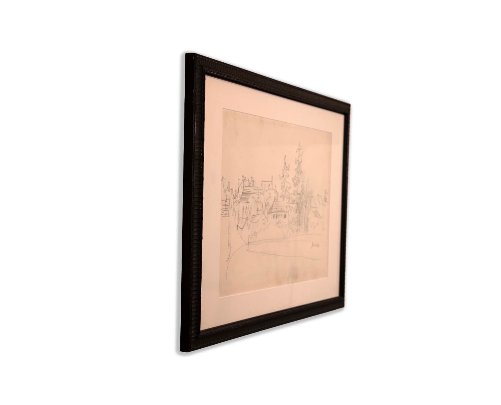 Jean Dufy Signed Untitled Neighborhood Drawing Graphite on Paper - Thumbnail 3
