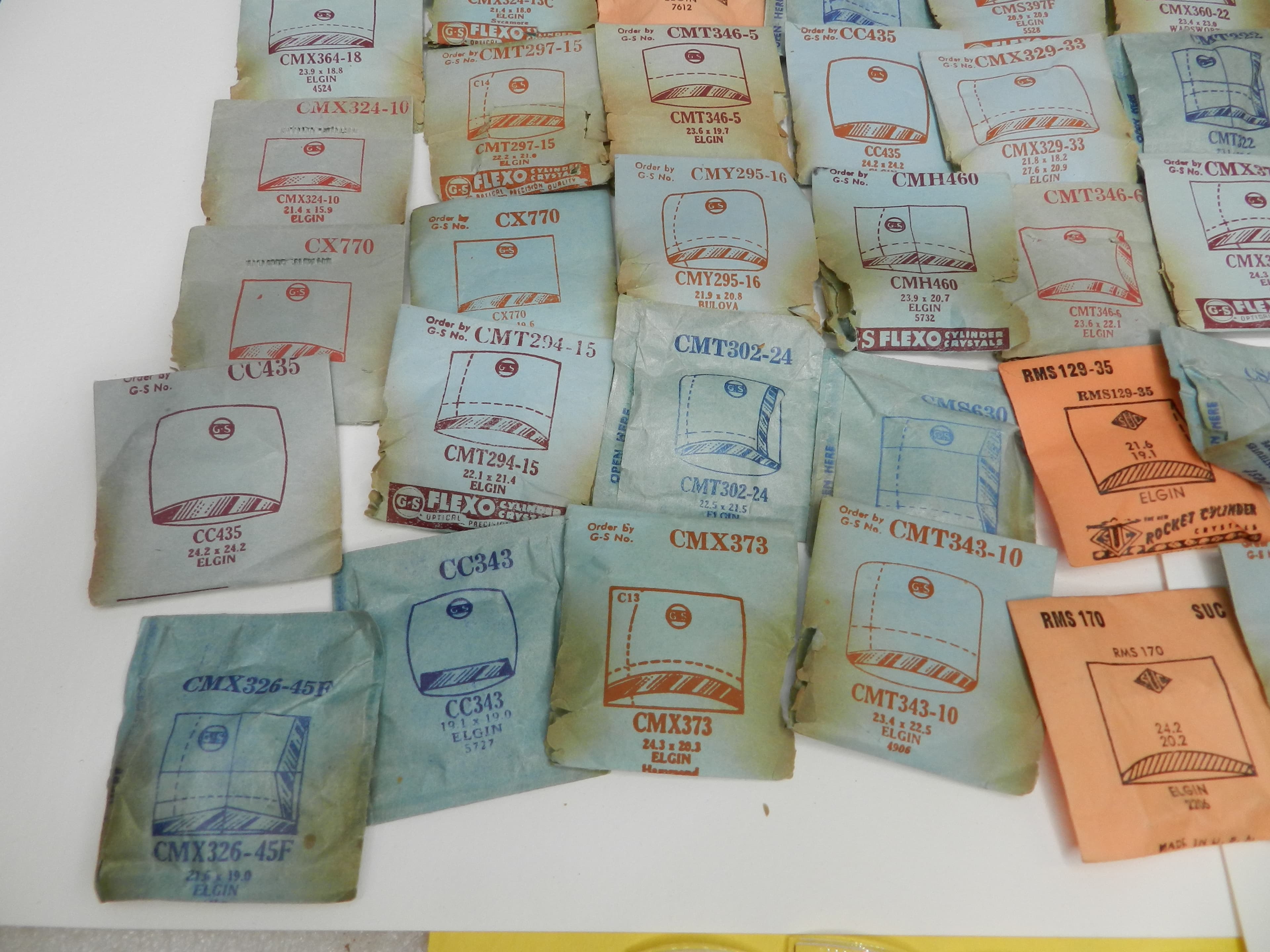 75 Vintage New Old Stock Watchmakers Mens Elgin Crystal Watch Face Lot (O43J) - Thumbnail 7