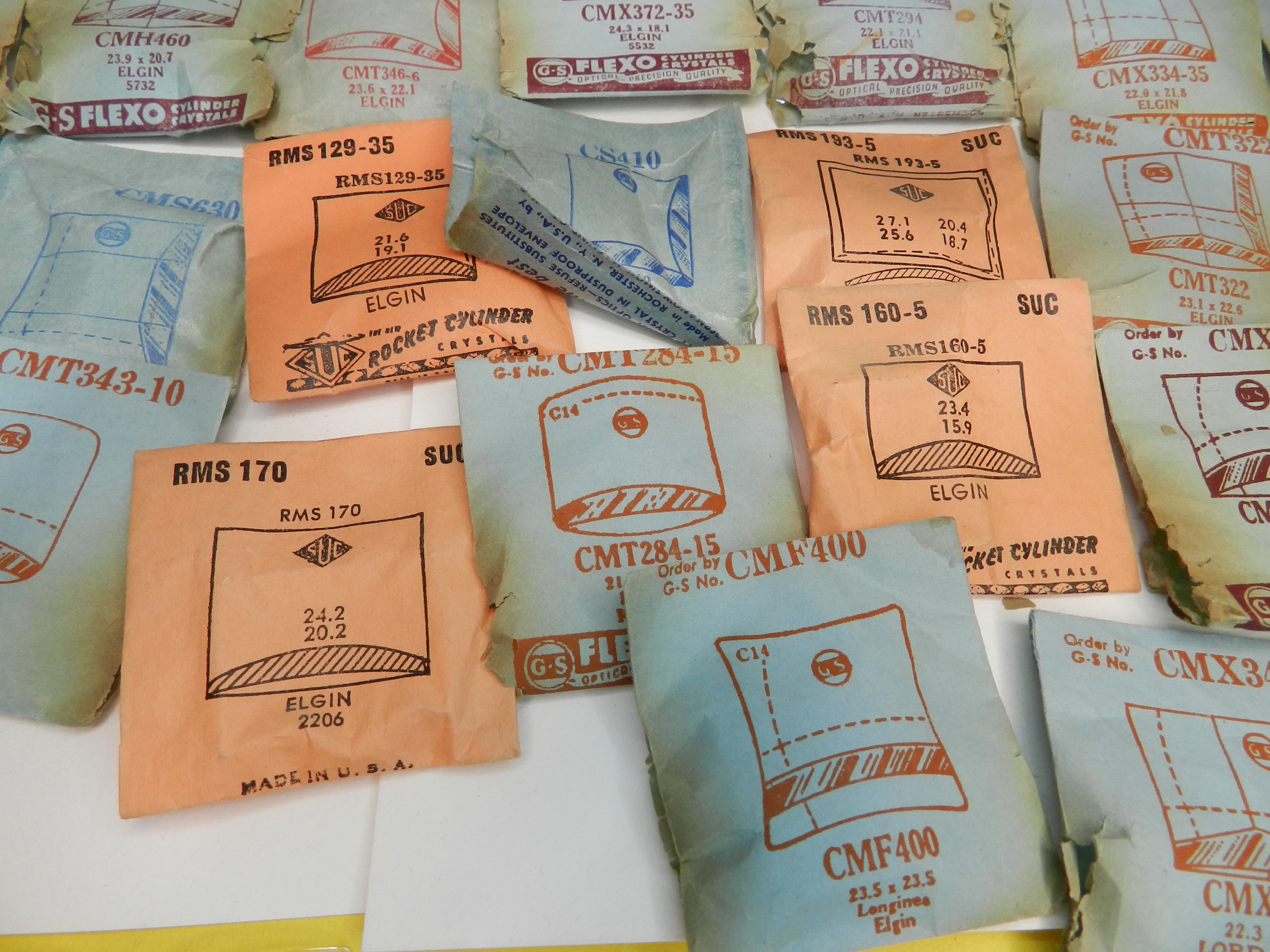 75 Vintage New Old Stock Watchmakers Mens Elgin Crystal Watch Face Lot (O43J) - Thumbnail 9