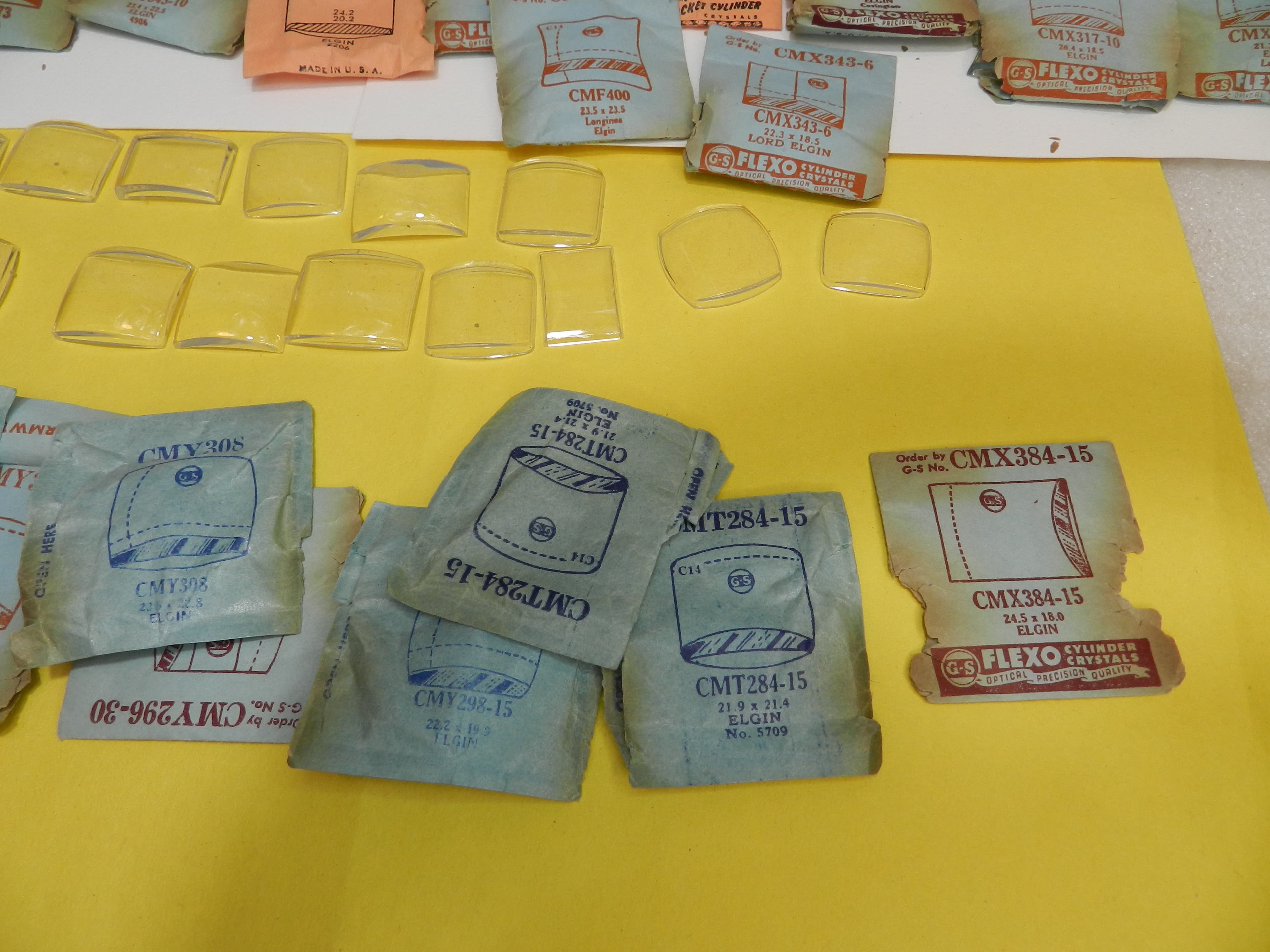 75 Vintage New Old Stock Watchmakers Mens Elgin Crystal Watch Face Lot (O43J) - Thumbnail 13