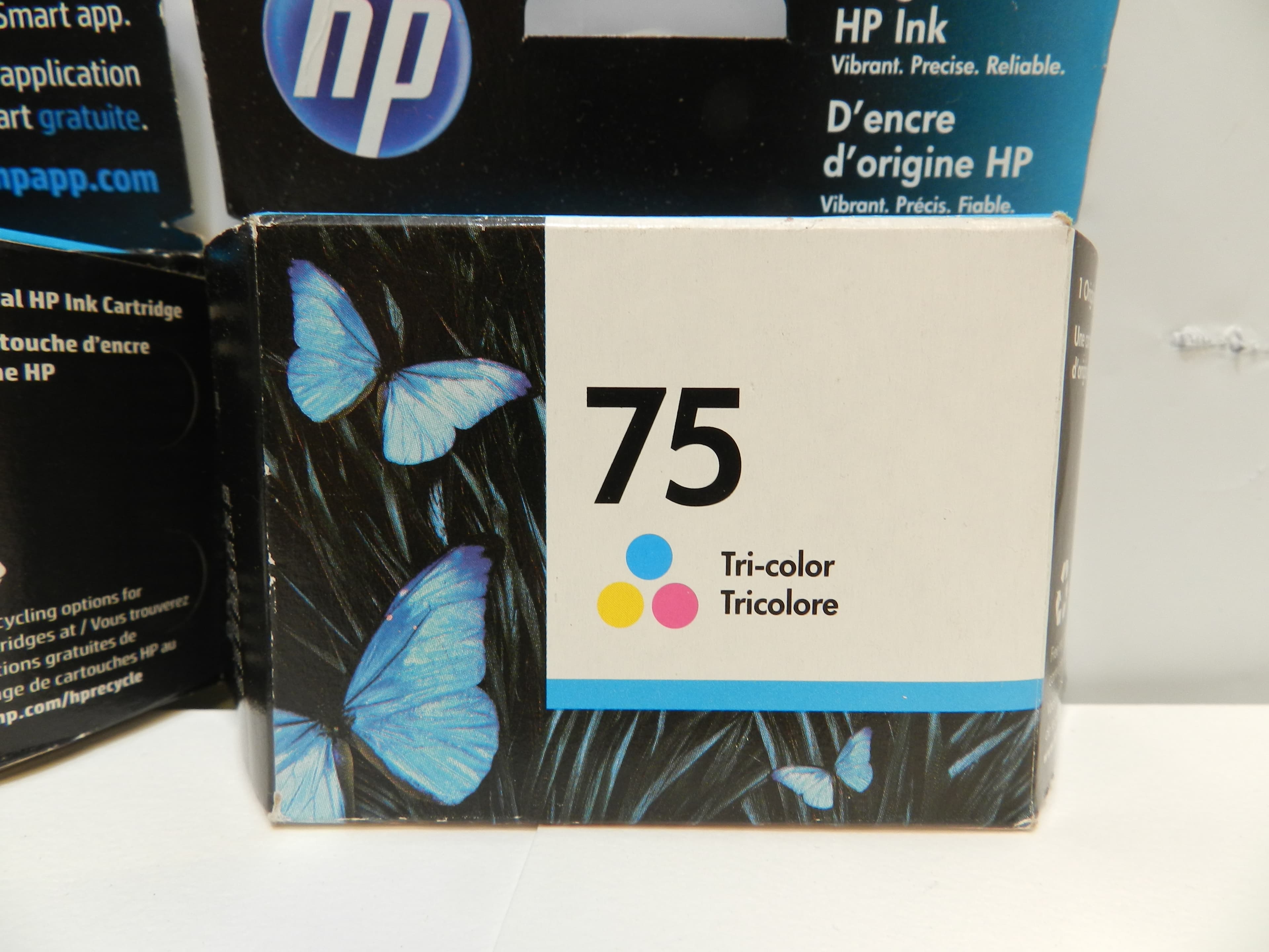 2 New HP Ink Cartridges 74 Black (CB335WN) & 75 Color (CB337WN) Sealed  (O45K) - Thumbnail 2