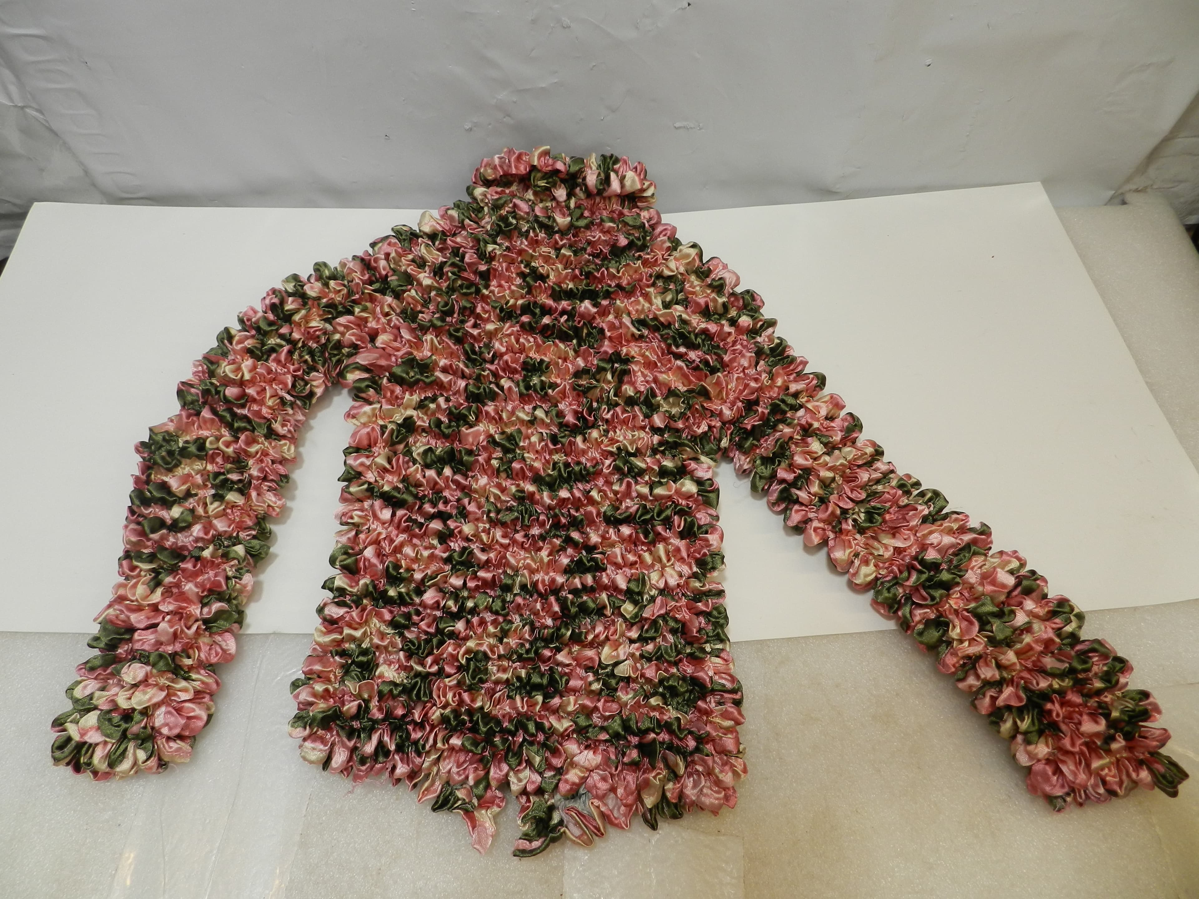 3 Womens One Size Bubble Popcorn Scrunched Stretch Shirt Top Cardigan (O47J) - Thumbnail 4
