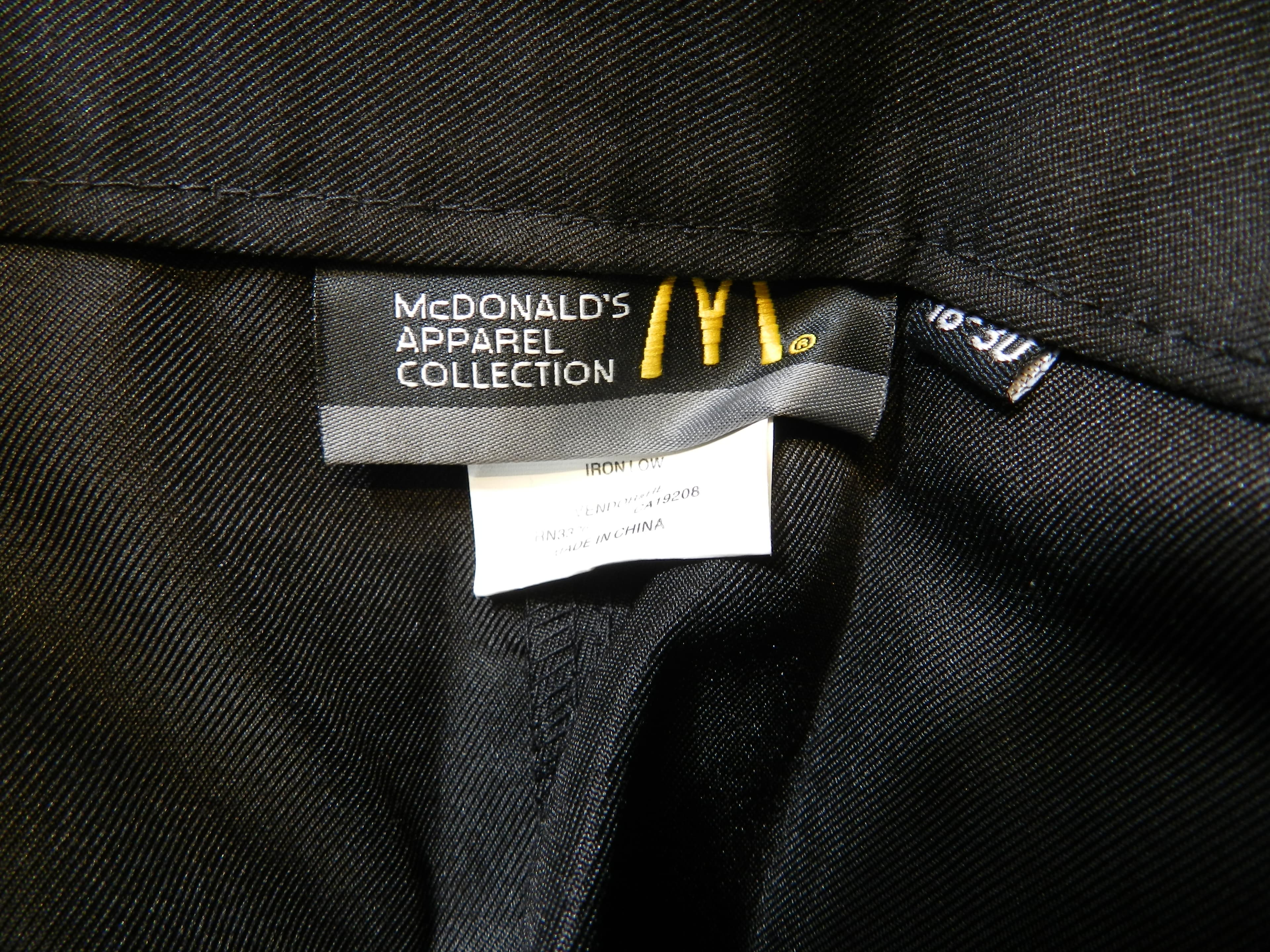 2 New McDonalds MGR Crew Flat Front Womens Uniform Pants Black 18/30 (O50J) - Thumbnail 6