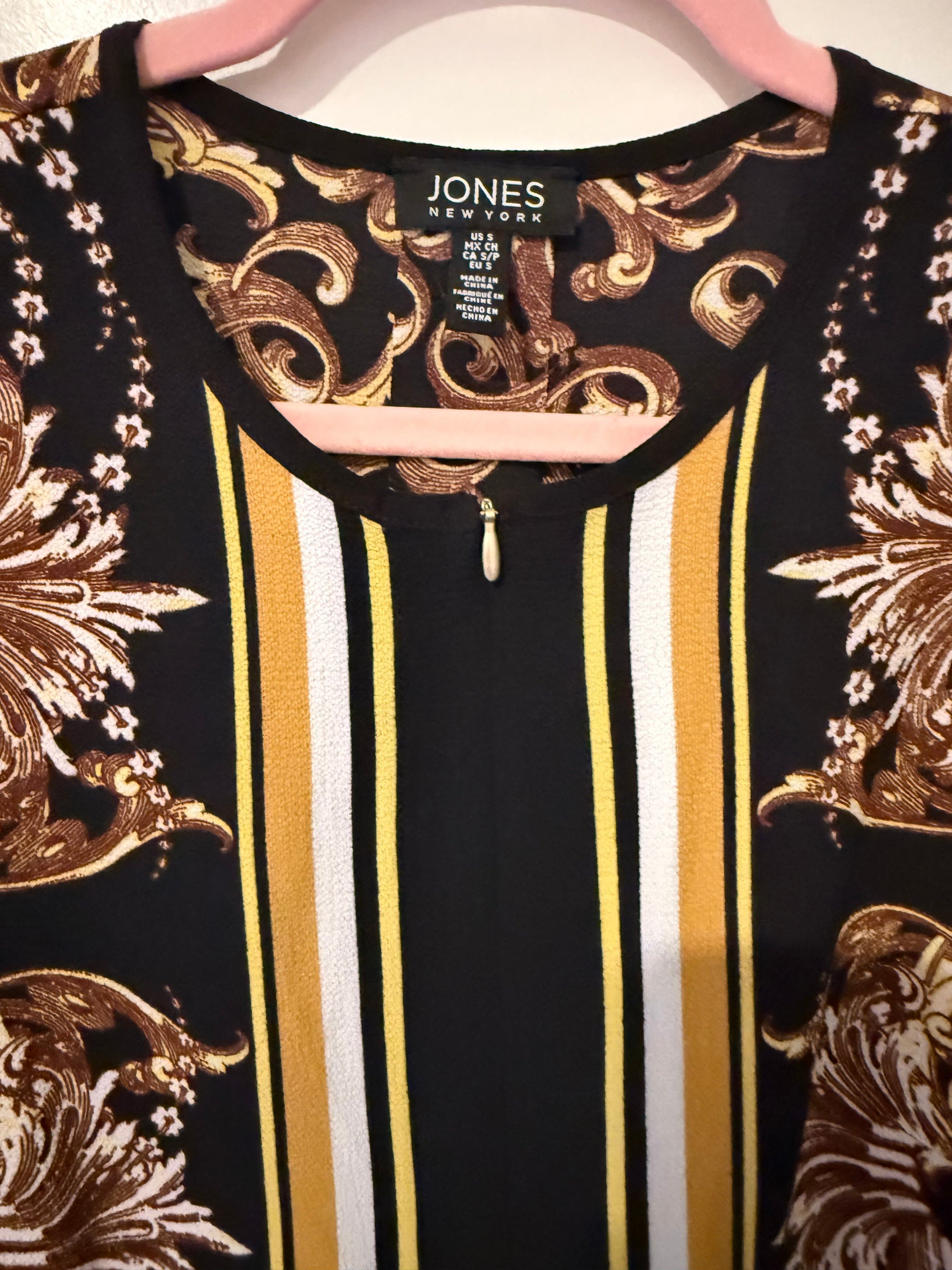 Jones New York Women's Blouse Size S Baroque Print - Thumbnail 3