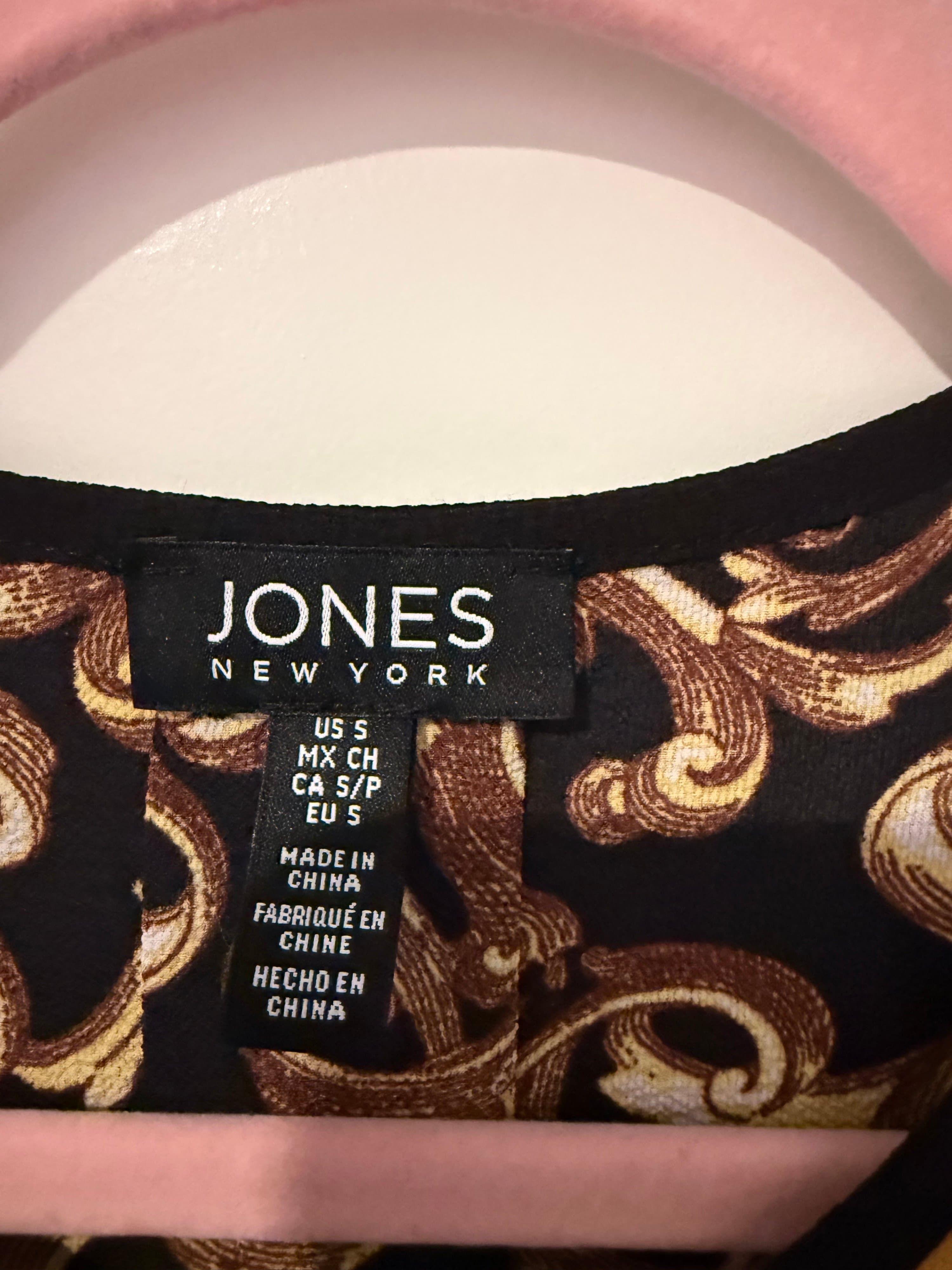 Jones New York Women's Blouse Size S Baroque Print - Thumbnail 4