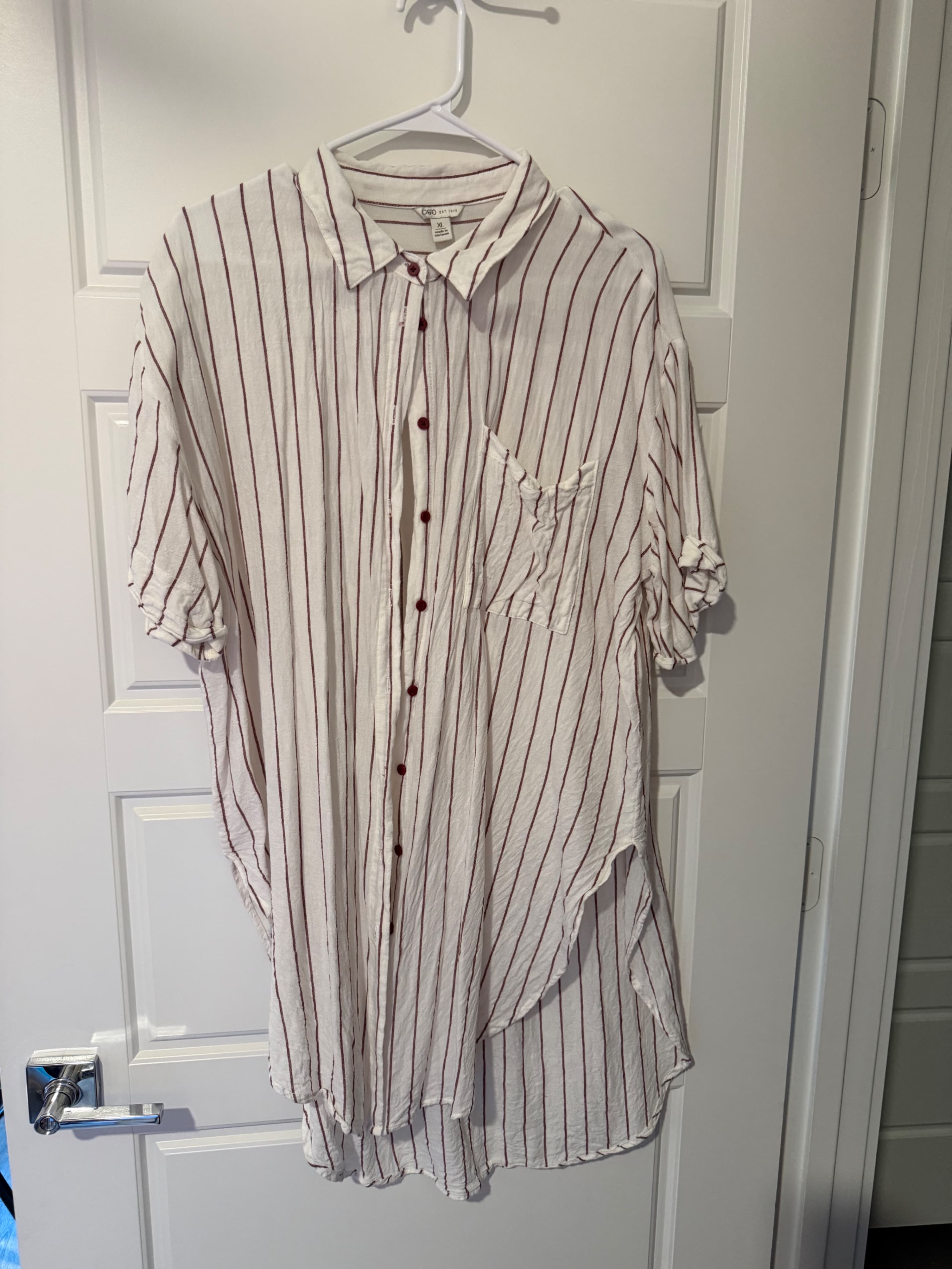 Cato Striped Button-Up Shirt XL - Thumbnail 2