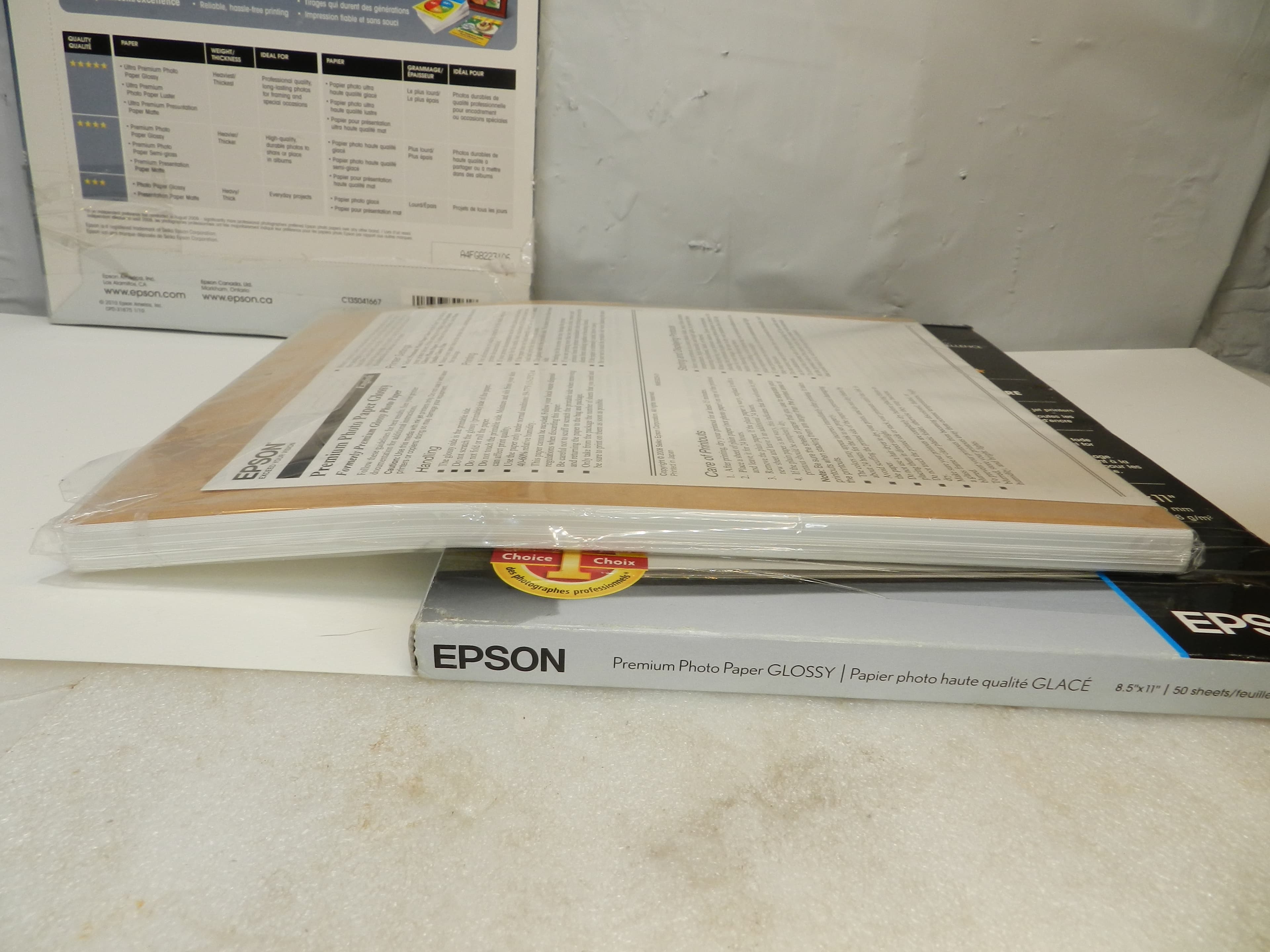 2 Epson Premium Glossy Photo Paper 8.5" x 11” 100 Total Sheet Packs - NEW (O51K) - Thumbnail 4