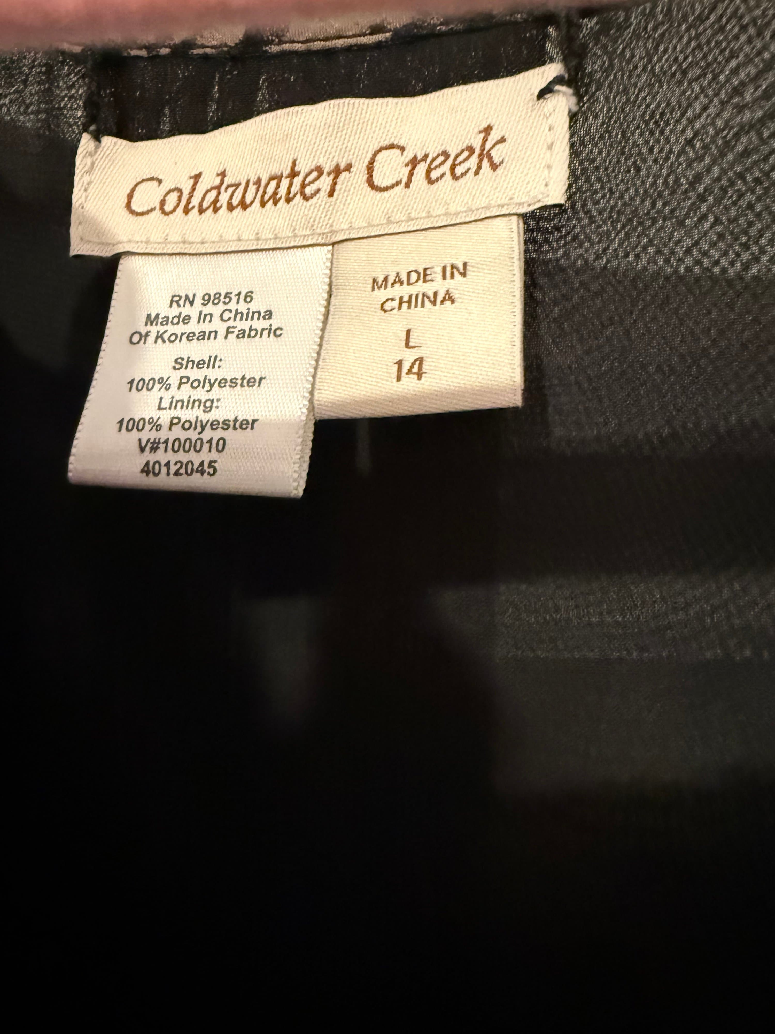Coldwater Creek Women's Blouse Size L 14 Black Patterned - Thumbnail 2