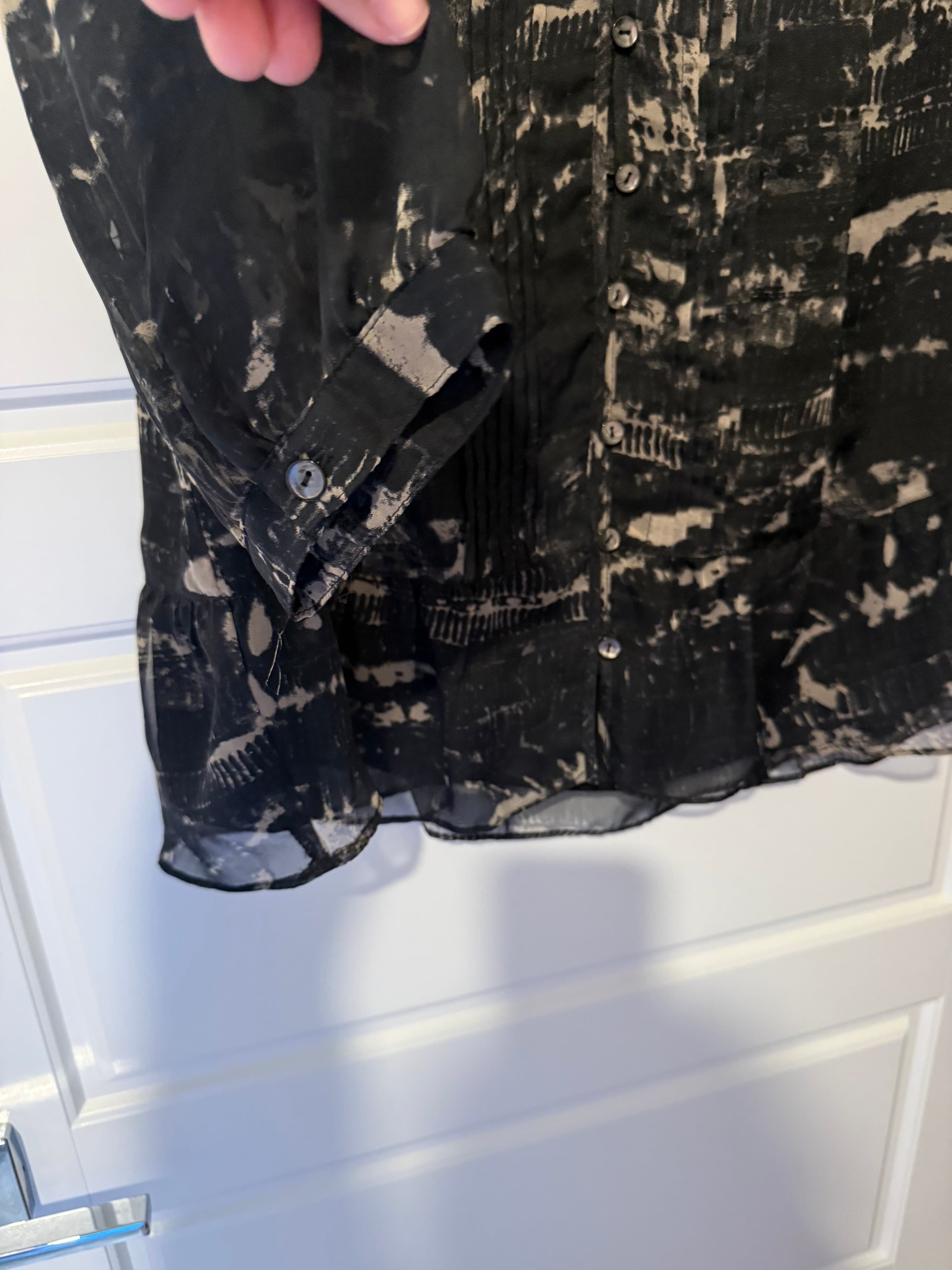 Coldwater Creek Women's Blouse Size L 14 Black Patterned - Thumbnail 4