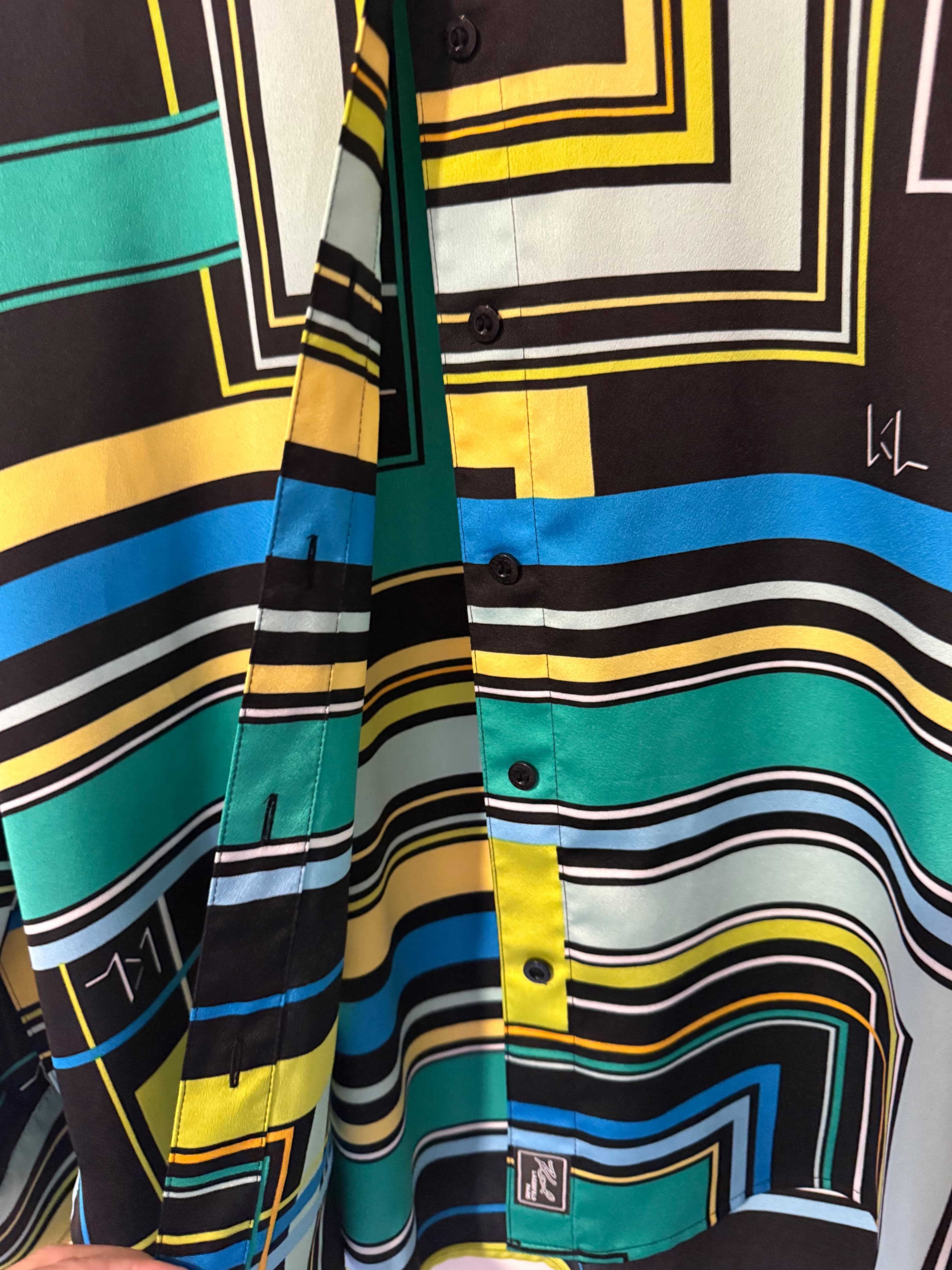 Karl Lagerfeld Multicolor Geometric Button-Up Shirt M - Thumbnail 3