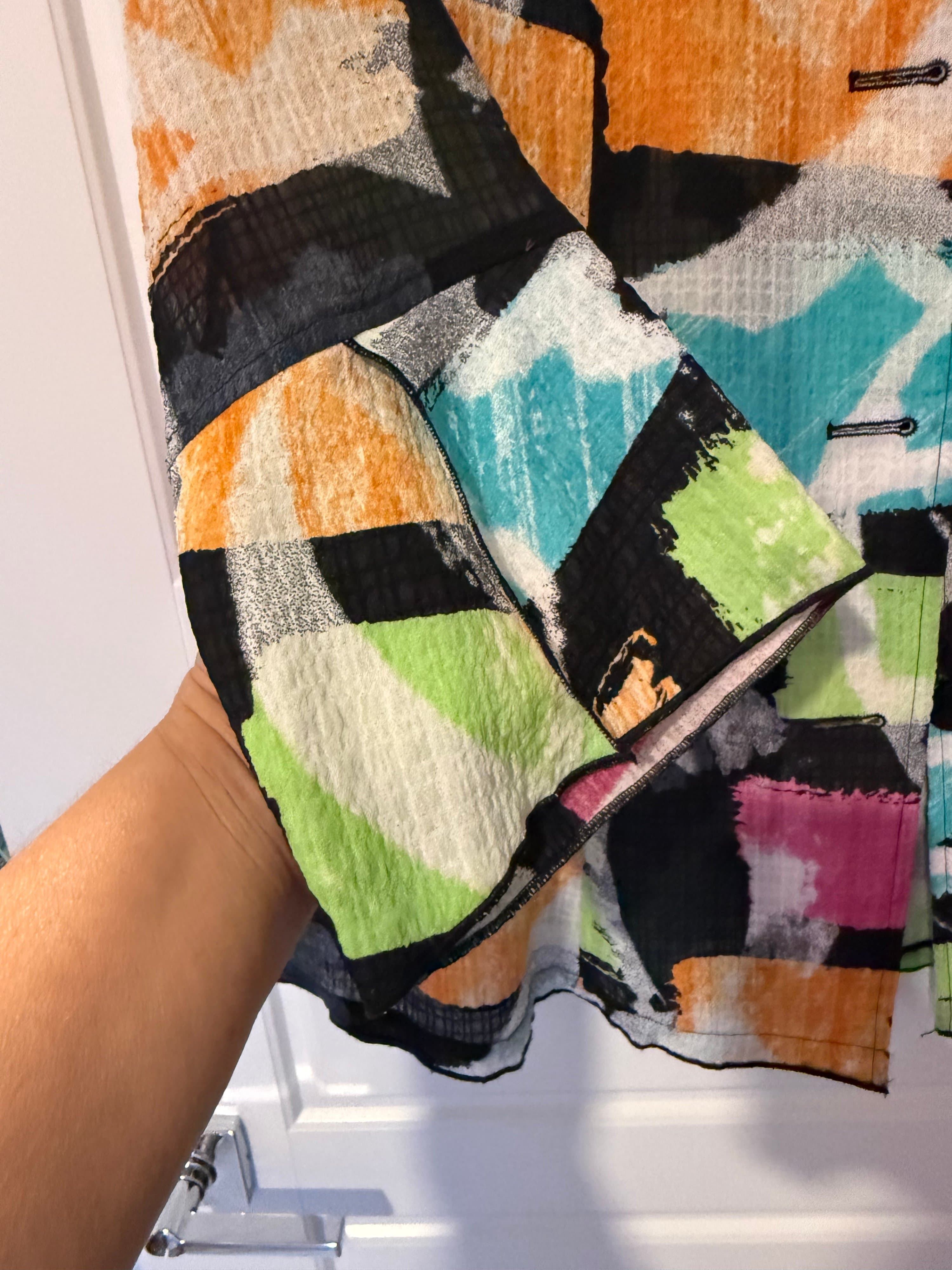 Ali Miles Multicolor Abstract Jacket Size S - Thumbnail 3