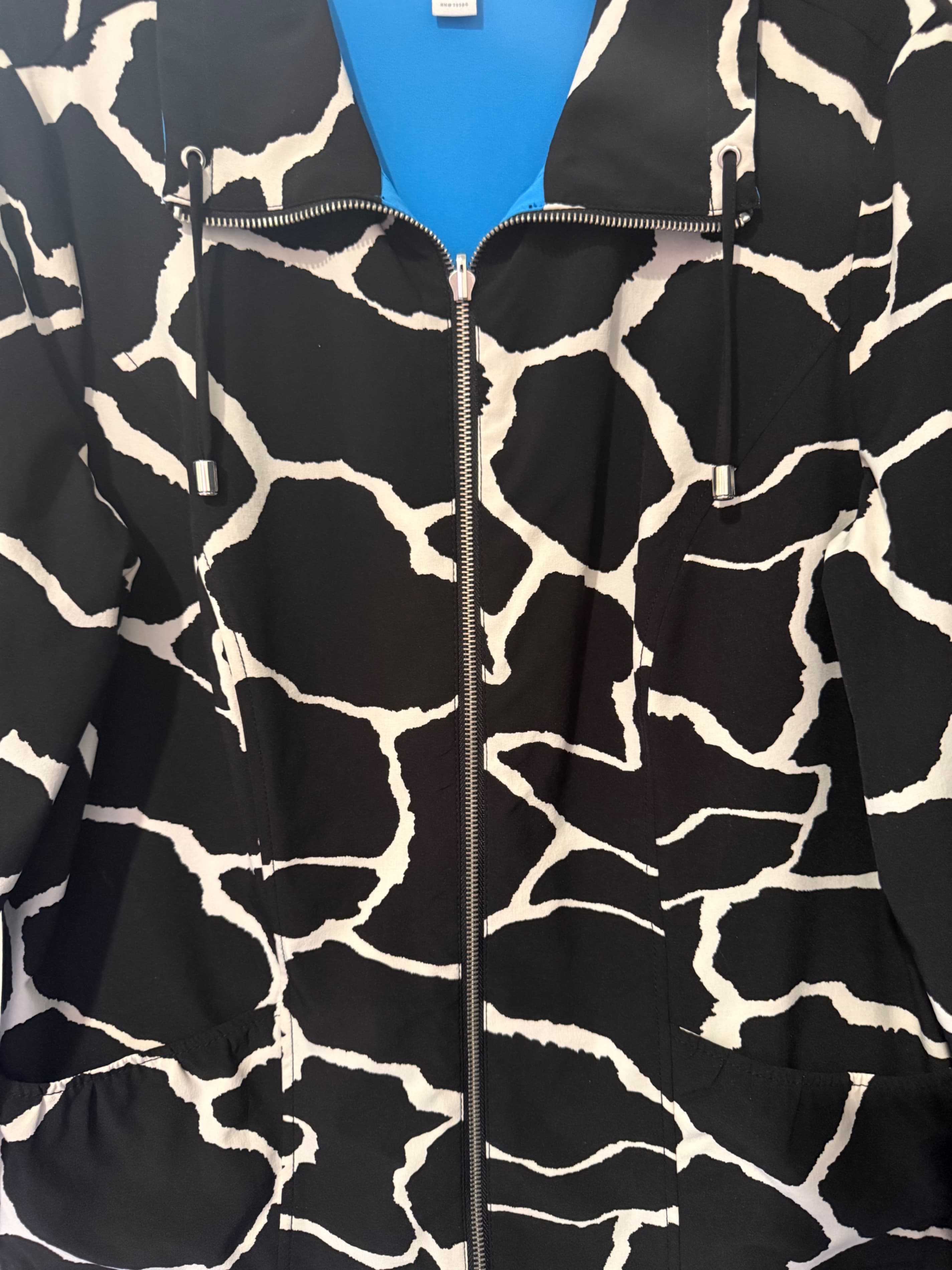Chicos Zebra Print Zip Jacket Size 2 - Thumbnail 2