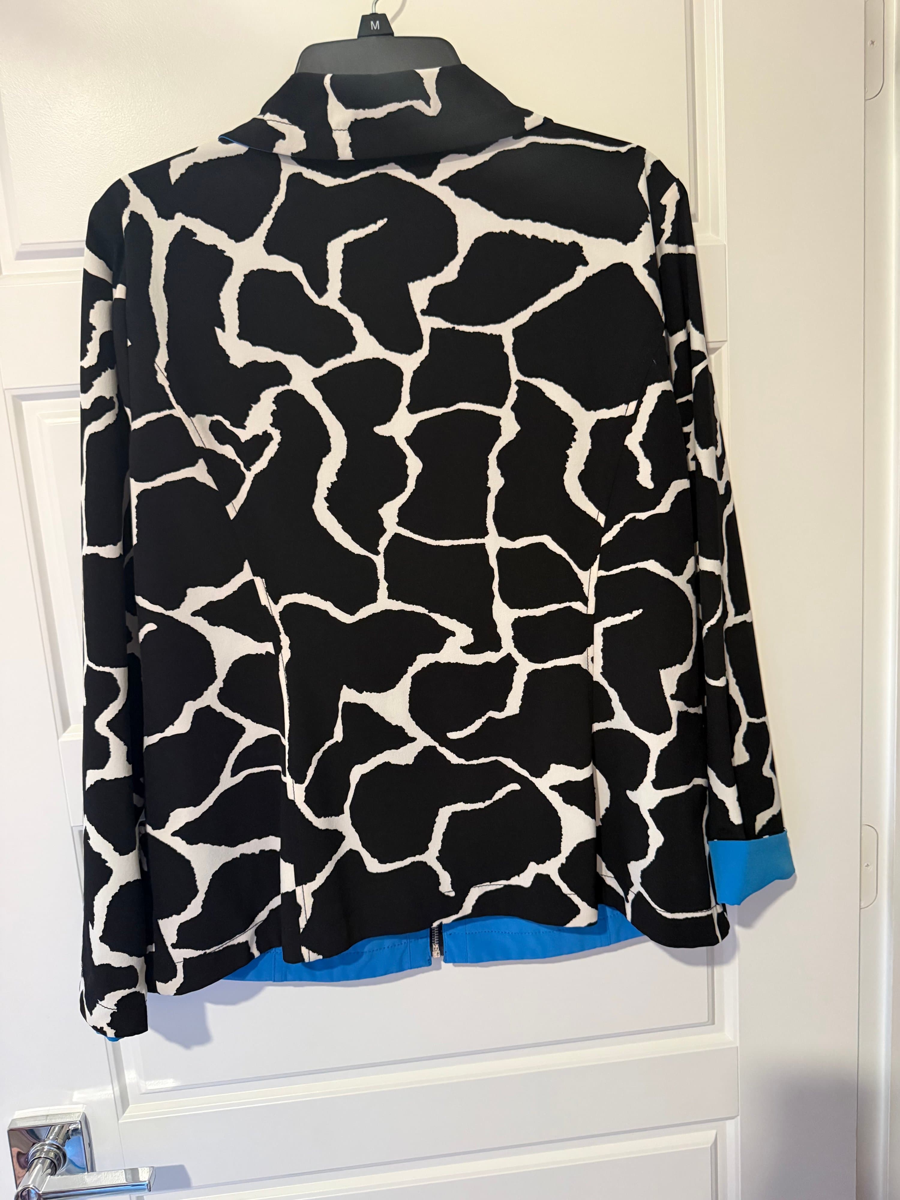 Chicos Zebra Print Zip Jacket Size 2 - Thumbnail 3