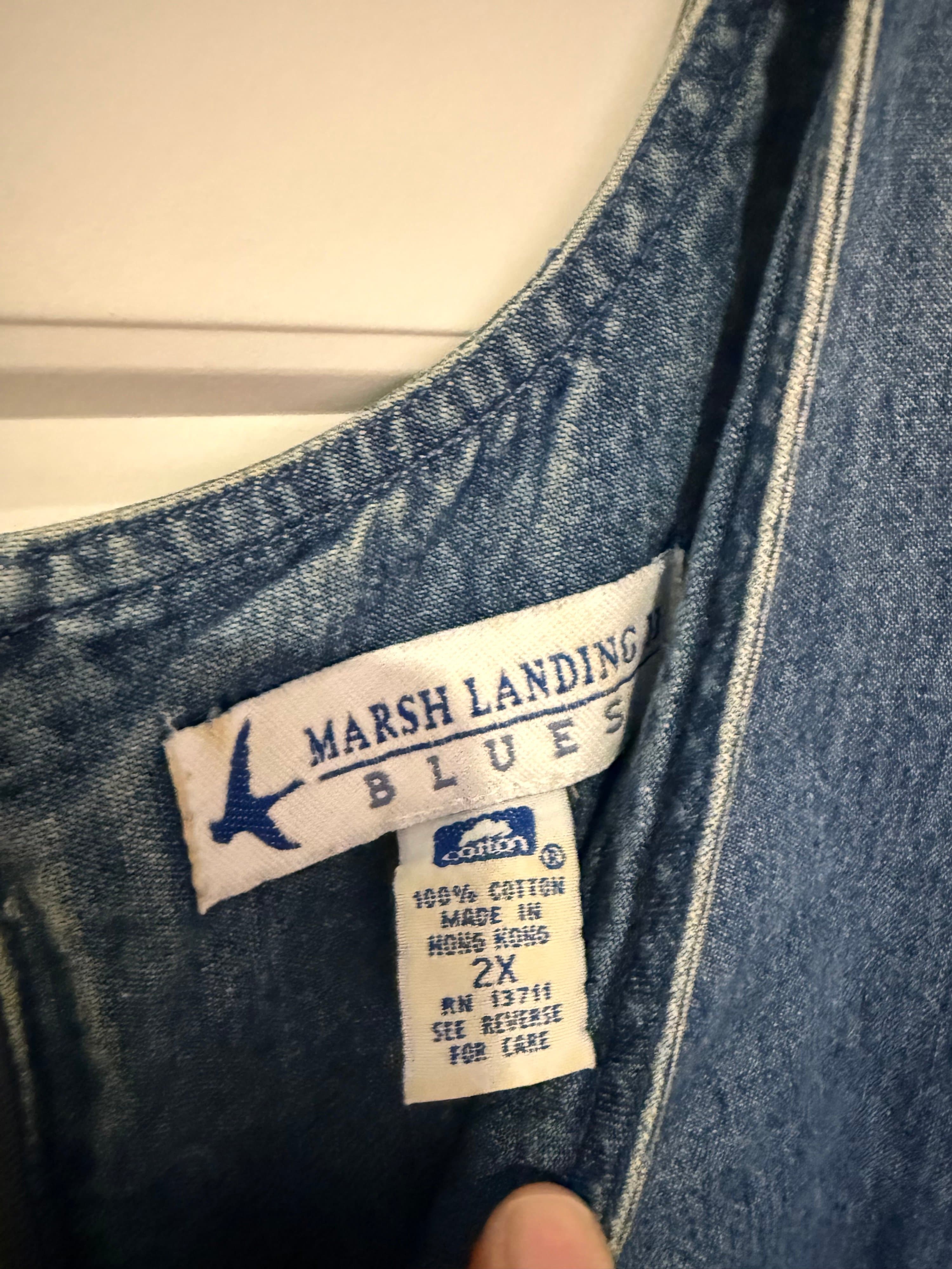 Marsh Landing Blues Denim Dress 2X - Thumbnail 2