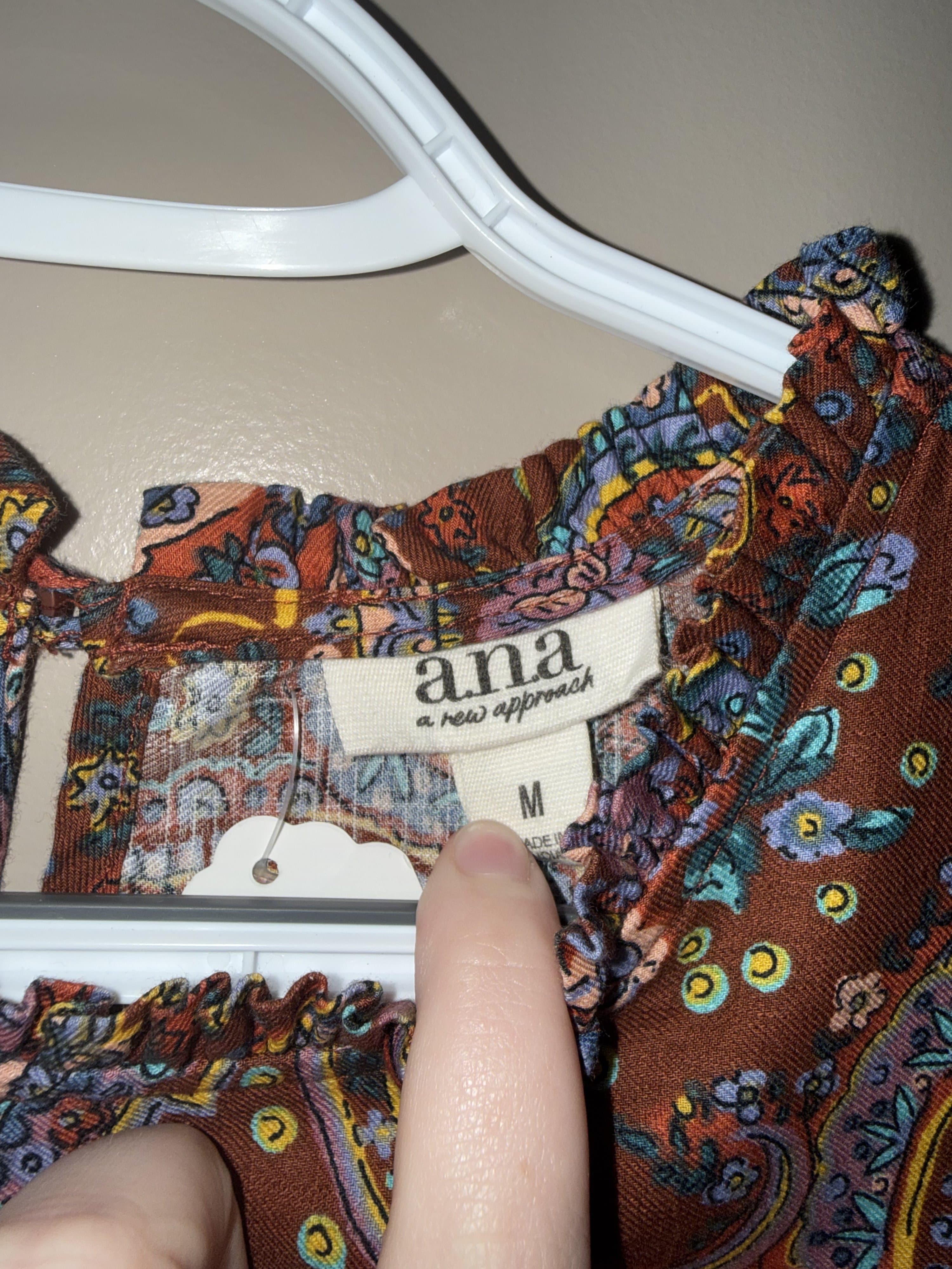 a.n.a Paisley Print Shirt Size M - Thumbnail 3