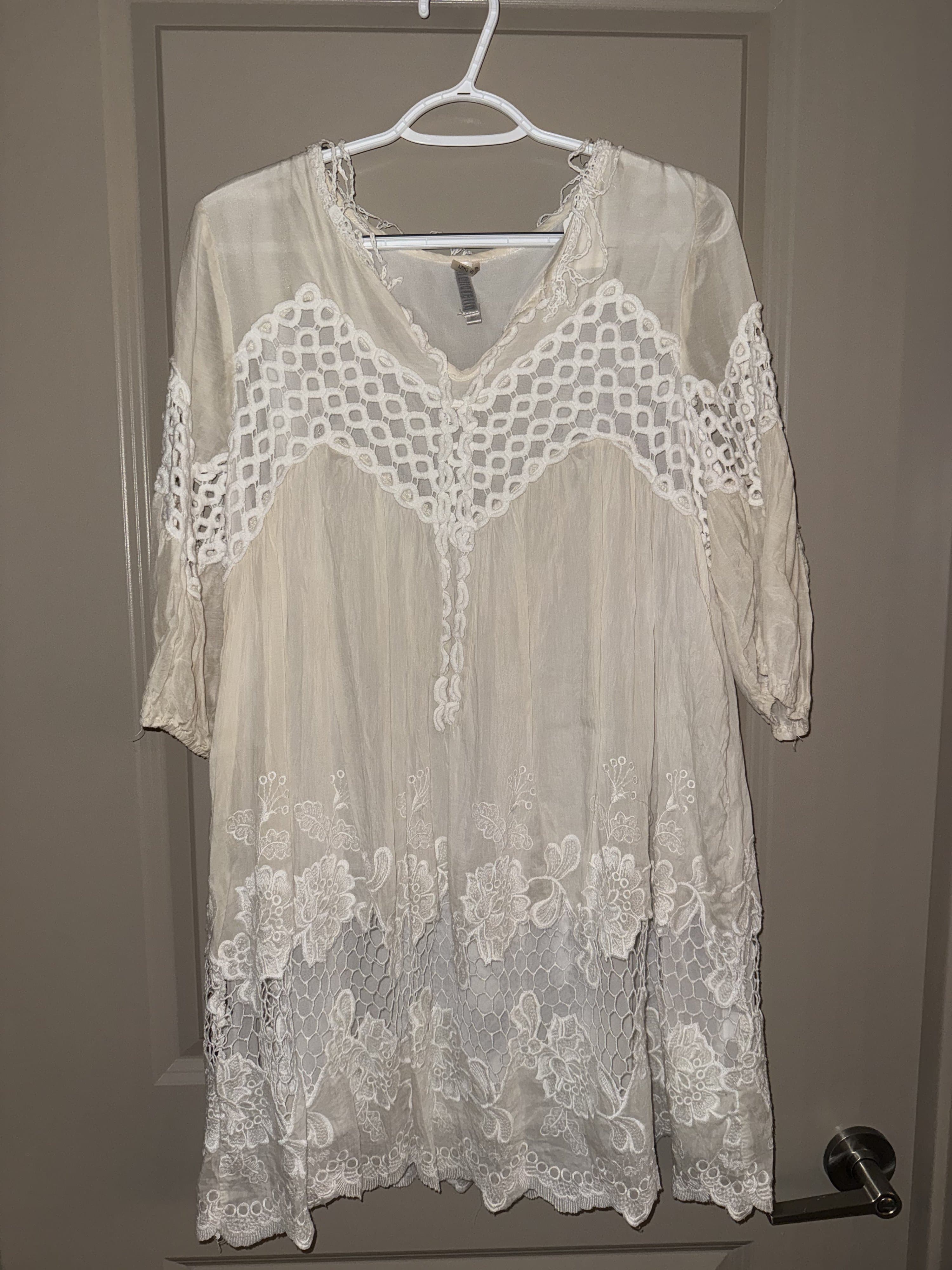 Mollorerio Lace Detail Boho Dress Size M