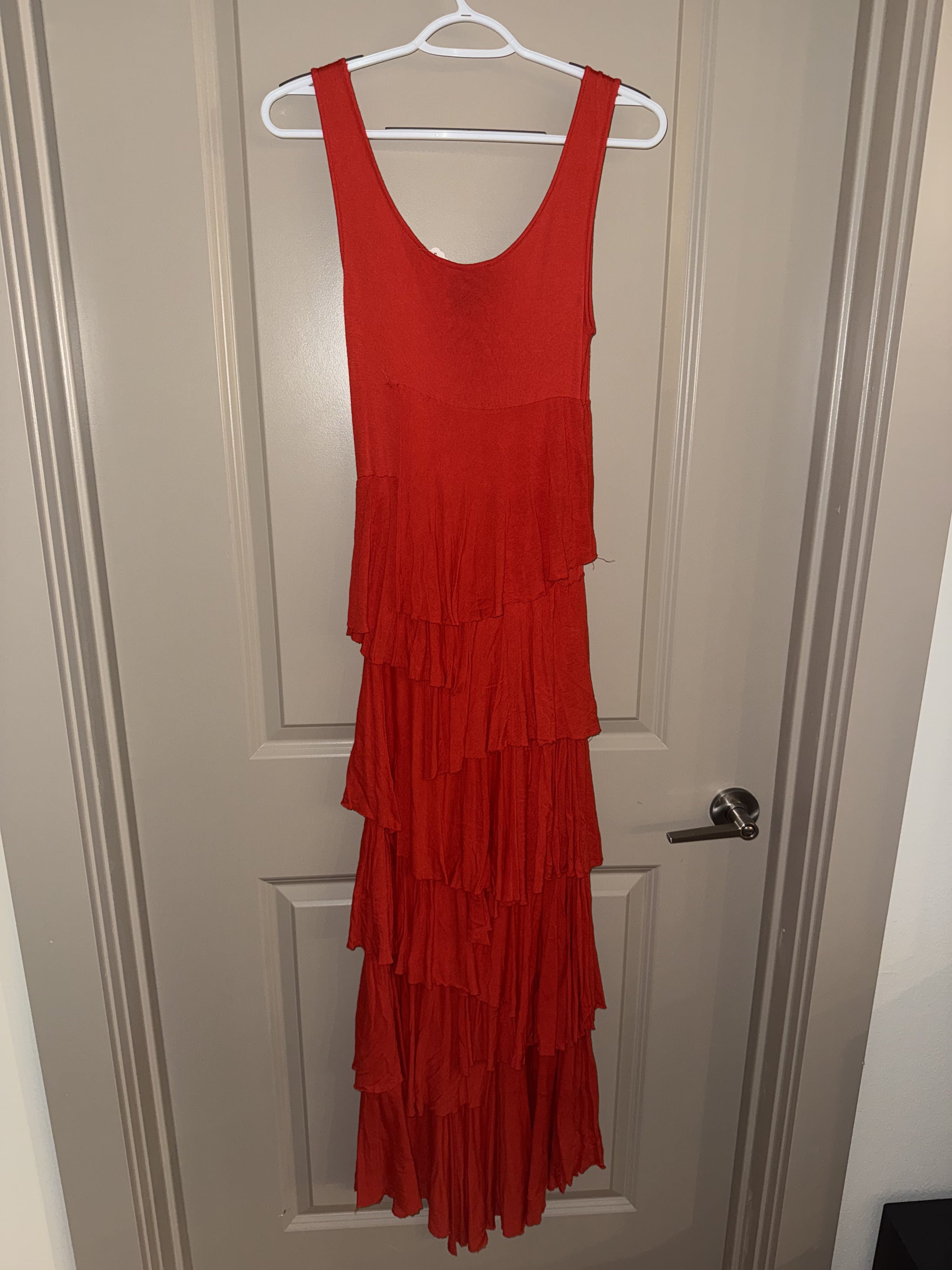 Grace Elements Red Tiered Maxi Dress Size S - Thumbnail 2