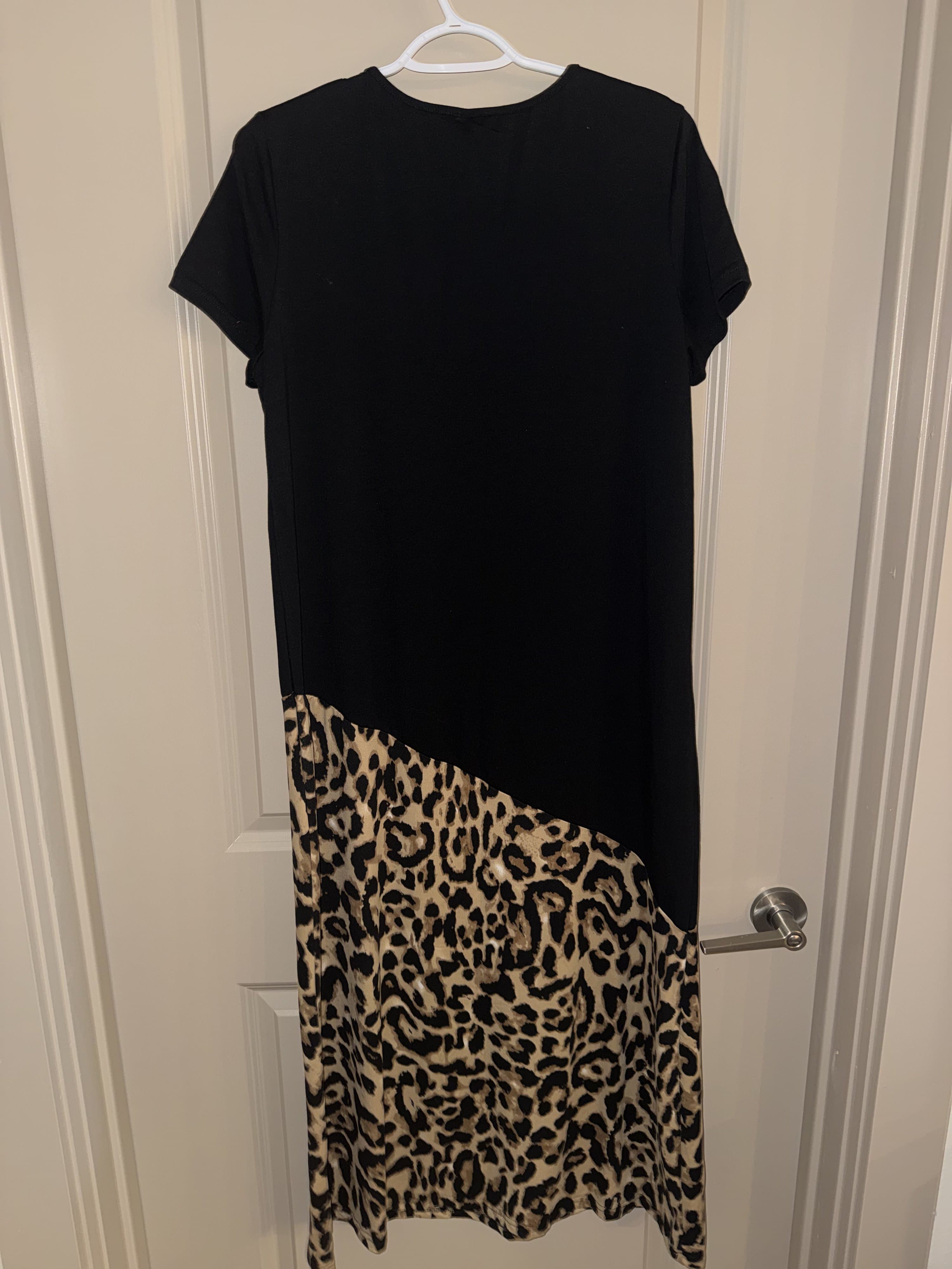 Emery Rose Black Leopard Print Maxi Dress L - Thumbnail 2