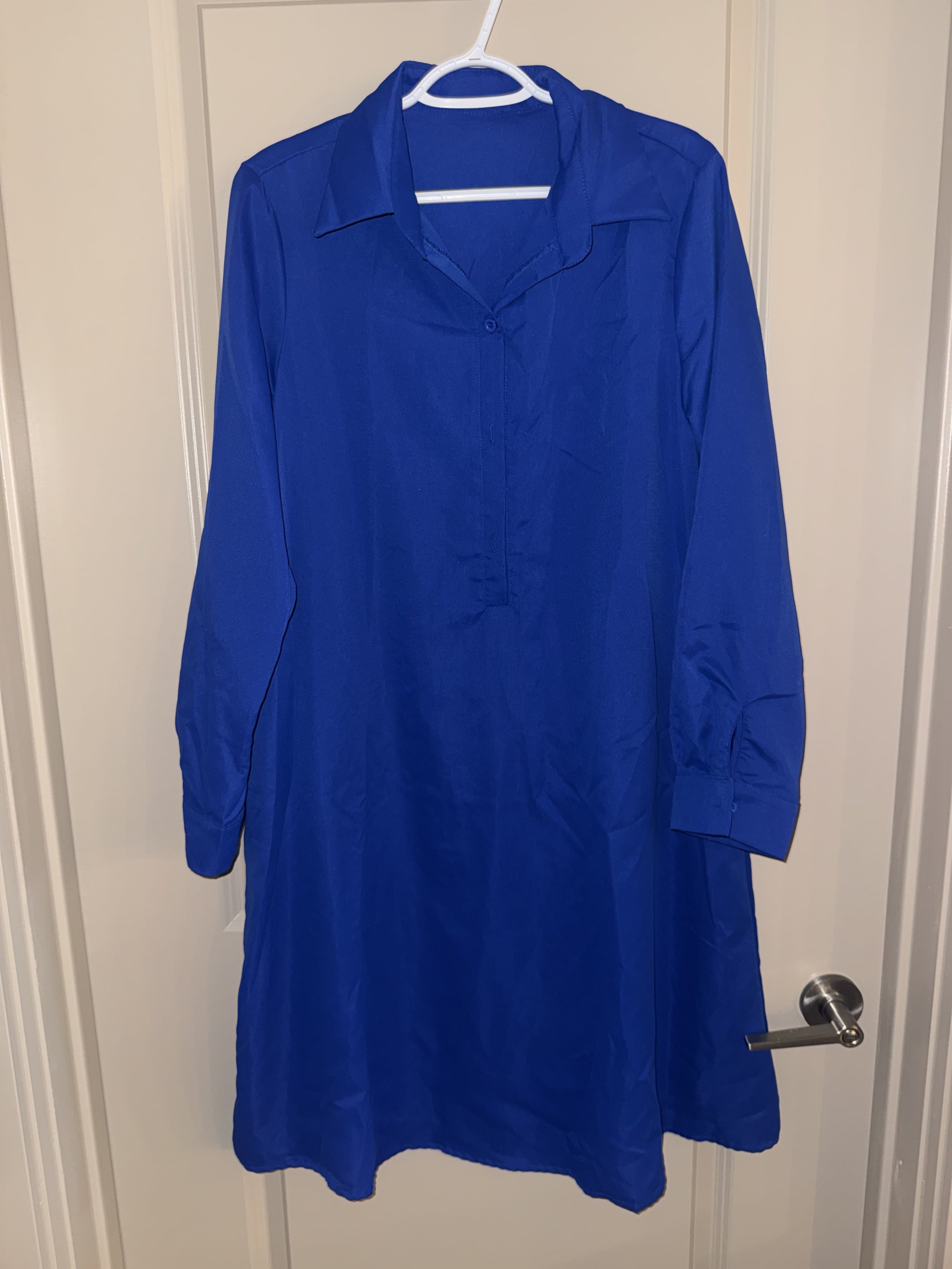 SHEIN Blue Long Sleeve Shirt Size L