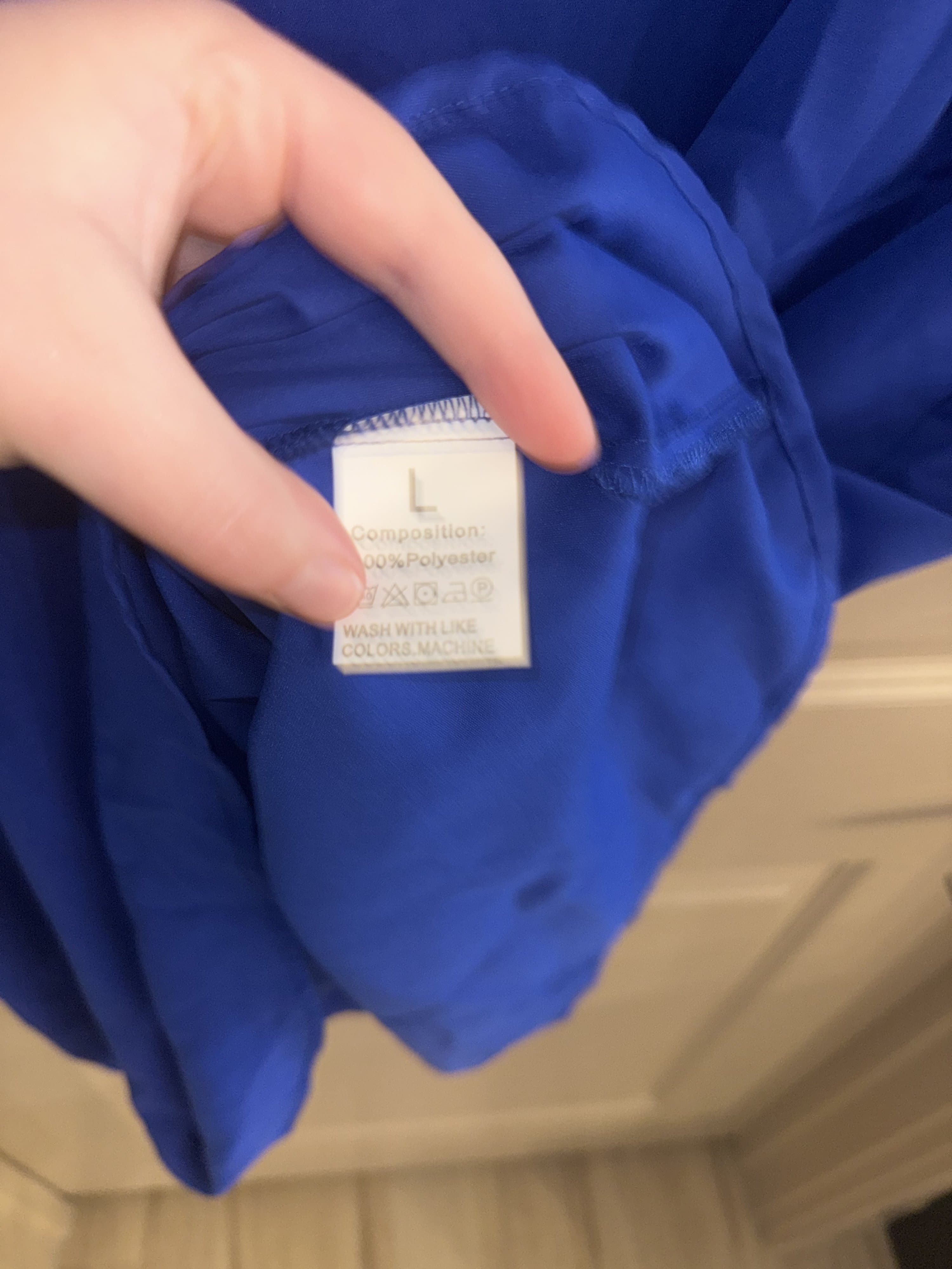 SHEIN Blue Long Sleeve Shirt Size L - Thumbnail 3