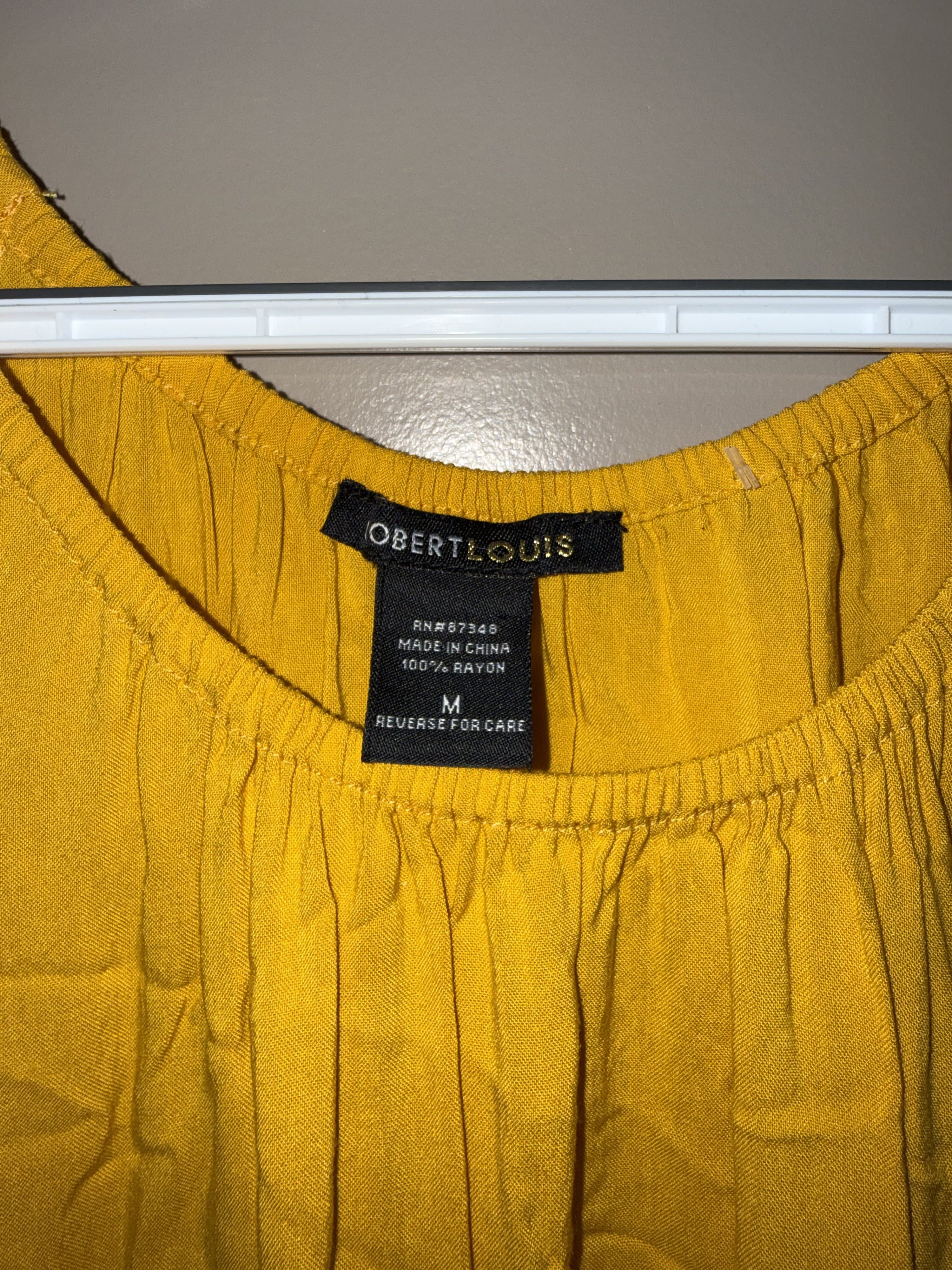 Robert Louis Yellow Rayon Dress Size M - Thumbnail 3