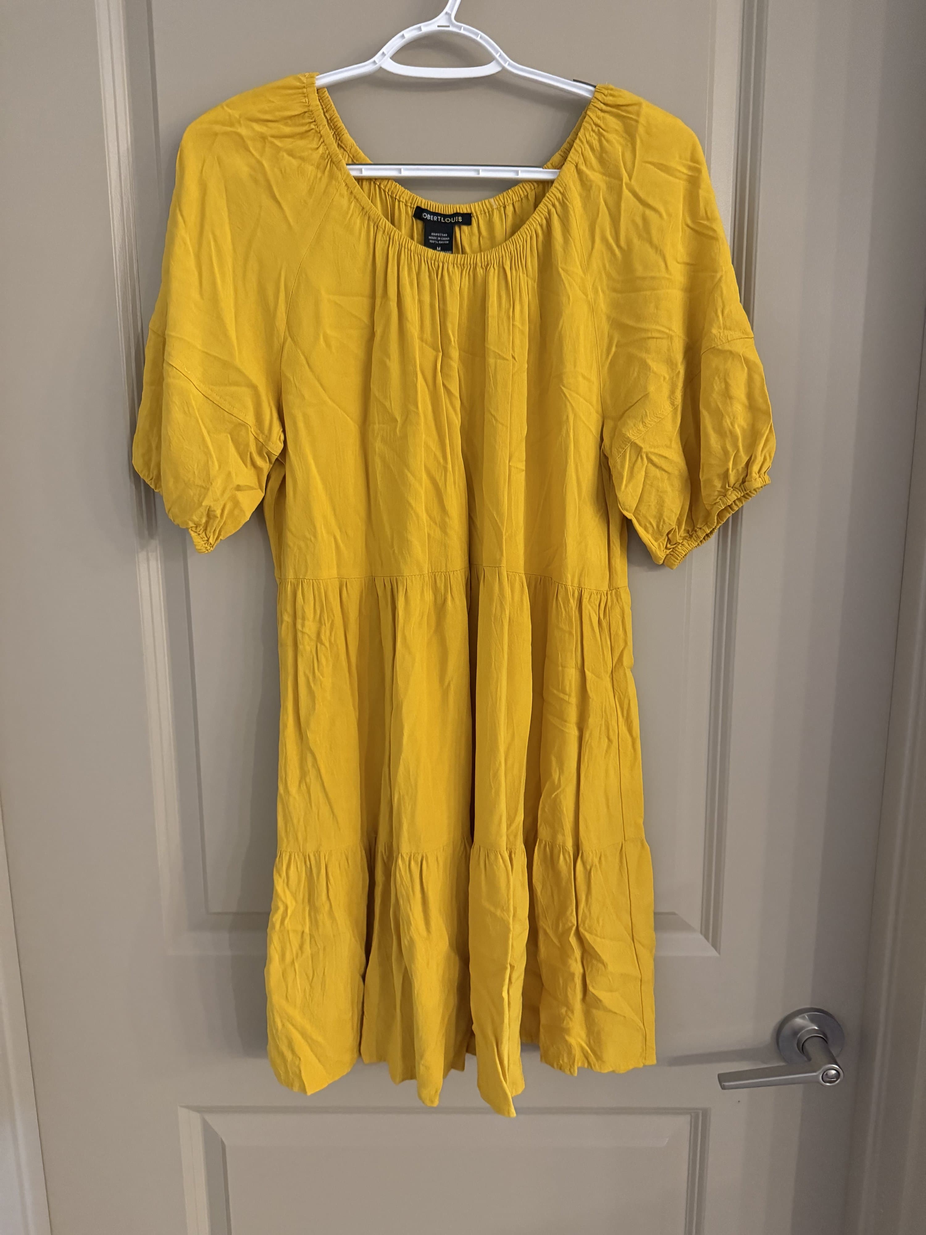 Robert Louis Yellow Rayon Dress Size M