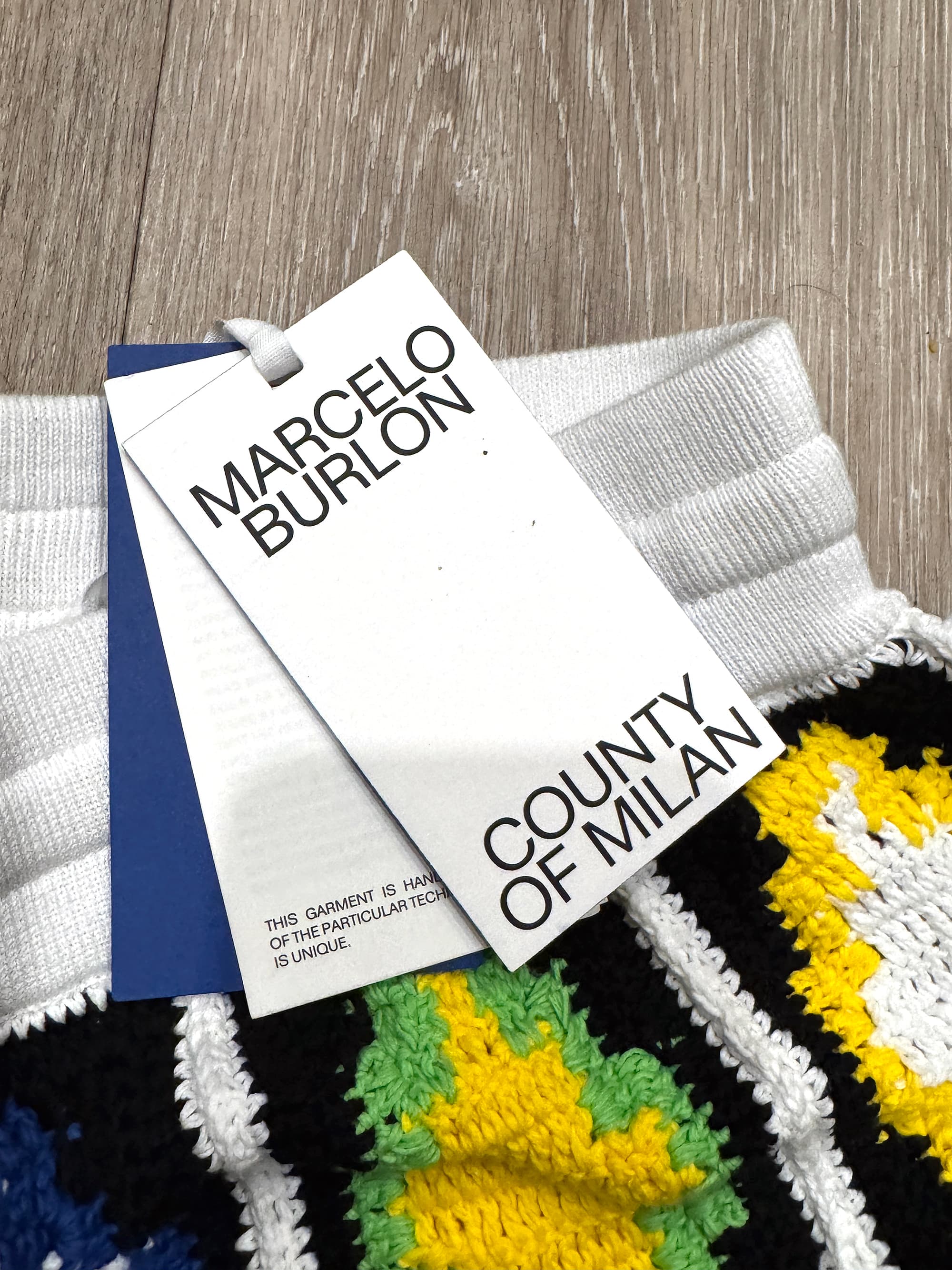 Marcelo Burlon County of Milan Macramé Cross Knit Patchwork Shorts - Thumbnail 7