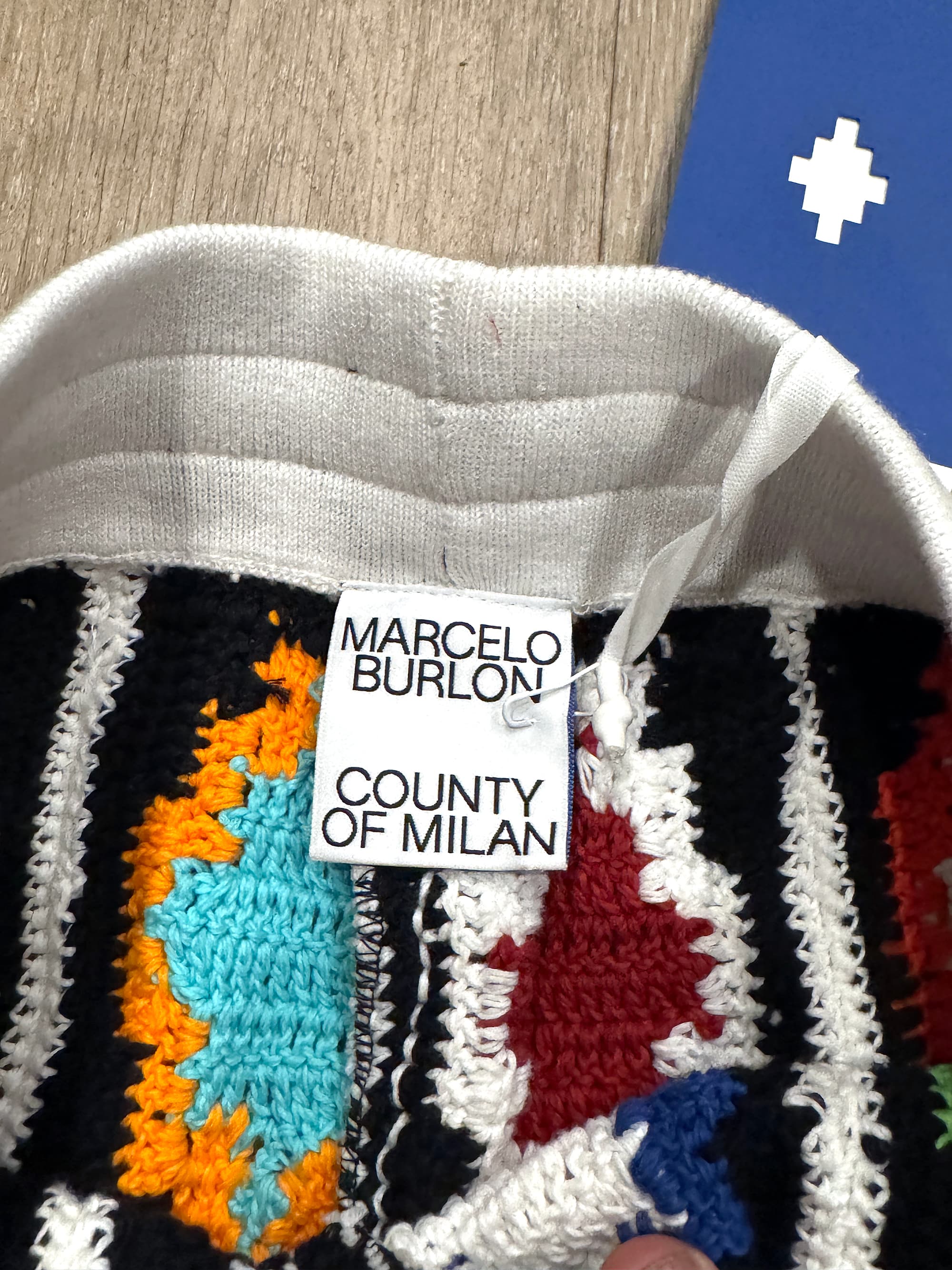Marcelo Burlon County of Milan Macramé Cross Knit Patchwork Shorts - Thumbnail 4