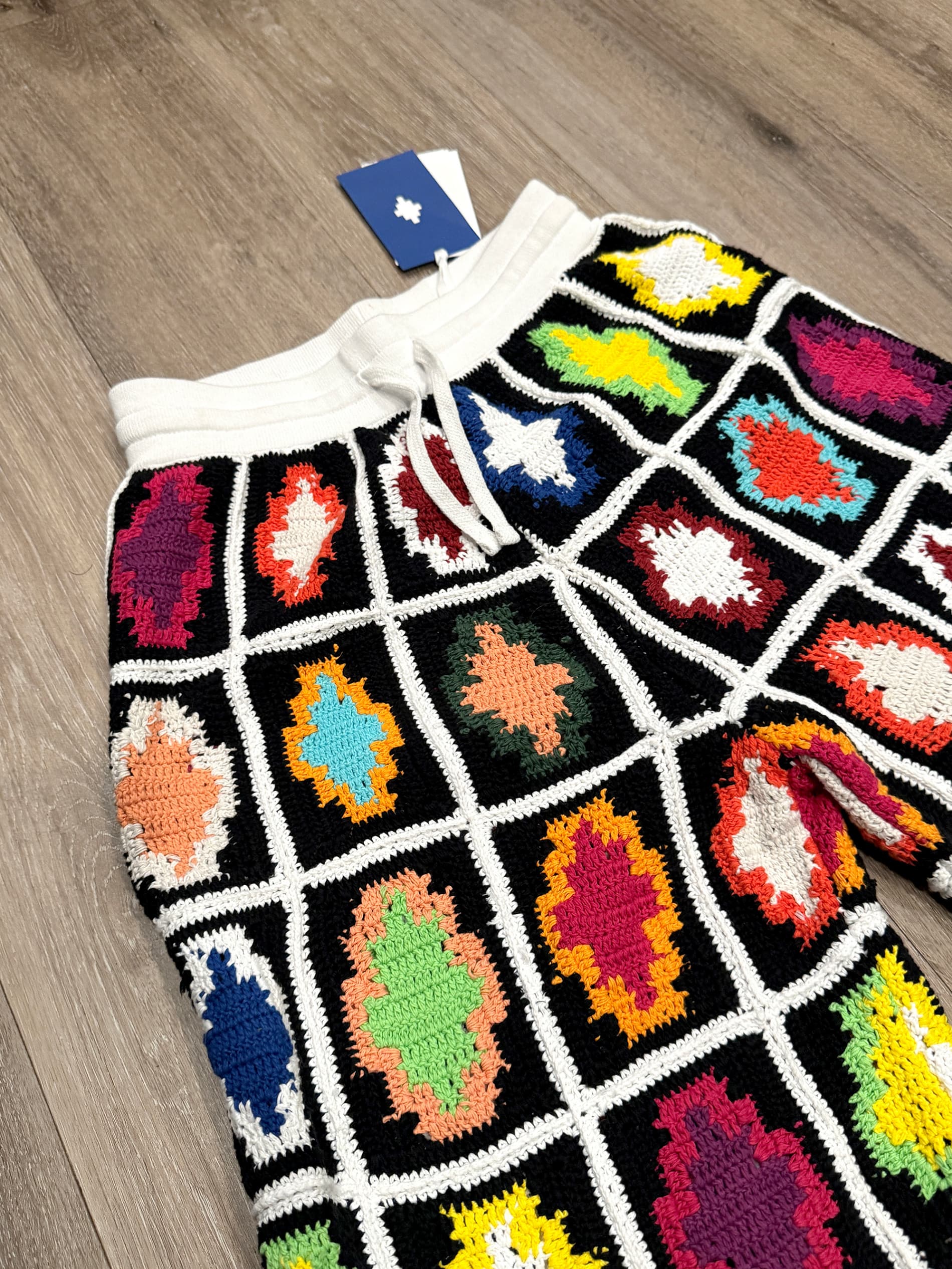 Marcelo Burlon County of Milan Macramé Cross Knit Patchwork Shorts - Thumbnail 2