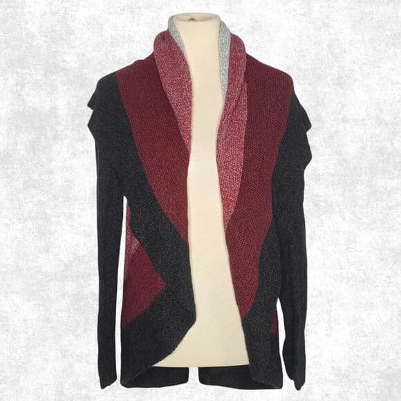 New Direction Striped Open Front Cardigan – Size M – Gothcore / Cozy Academia - Thumbnail 5