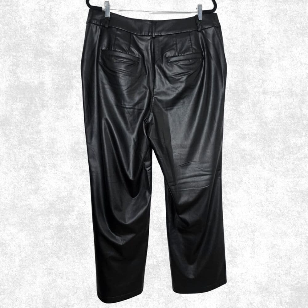 NWT Lane Bryant Faux Leather Pants – Size 16 – Rock Glam Vegan Trousers - Thumbnail 4