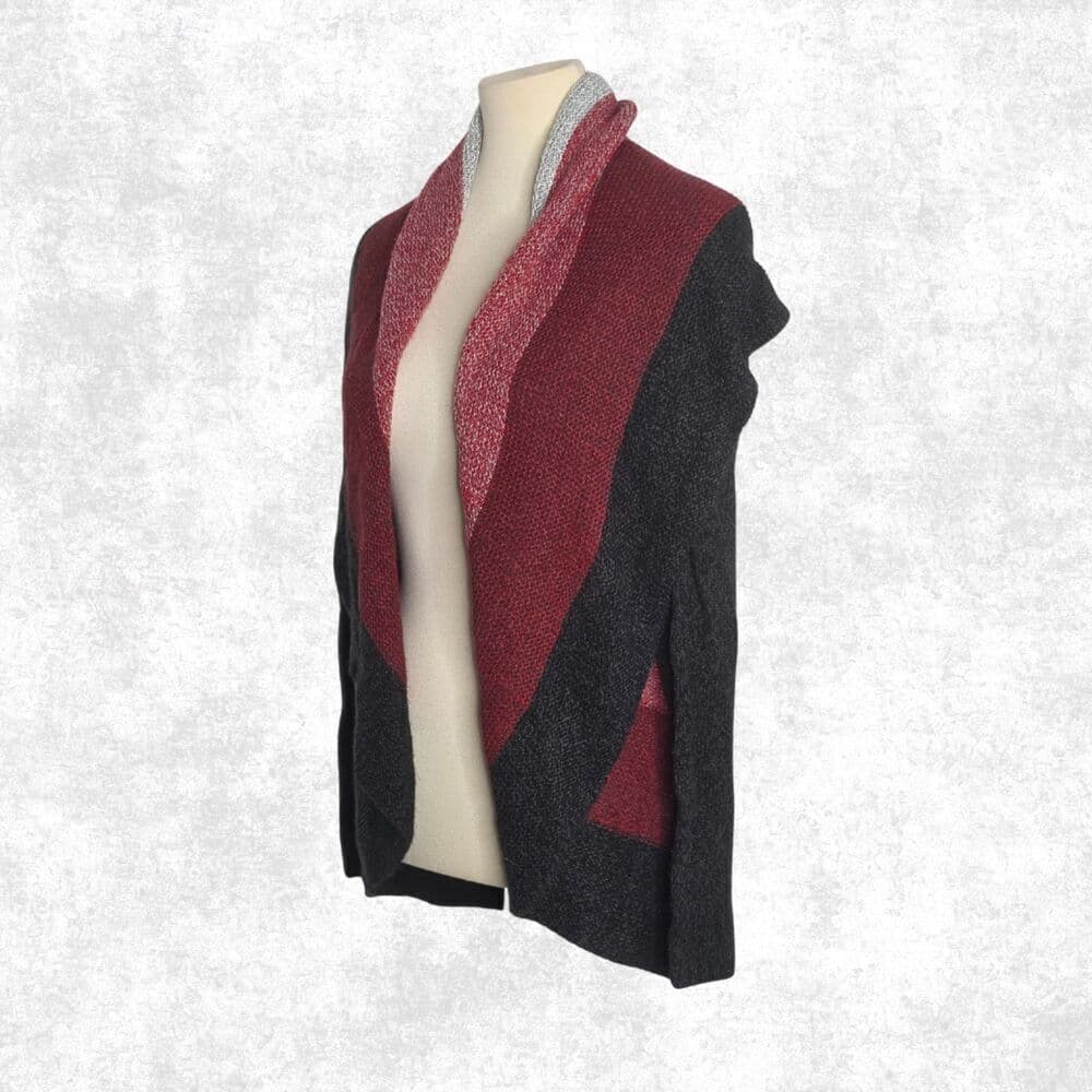 New Direction Striped Open Front Cardigan – Size M – Gothcore / Cozy Academia - Thumbnail 2
