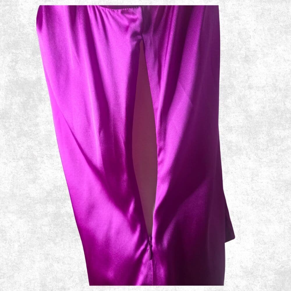 Cache Satin Magenta Embellished Halter Top Medium Glam Clubwear Y2K Party Vibe