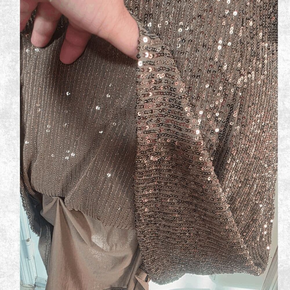 Old Navy Sequin Tunic Dress Top Black Bronze XXL Plus Size Sparkle Party Shirt / - Thumbnail 4