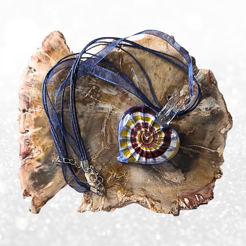Galaxy Heart Necklace, Handmade Glass Pendant, Witchy Jewelry, Celestial - Thumbnail 6