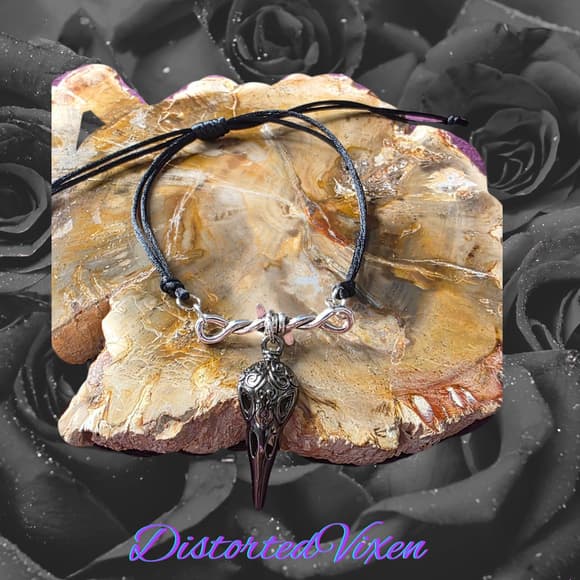 Barbed Wire Charm Bracelet – Cord Adjustable Gothic Talisman | Dark Feminine - Thumbnail 10